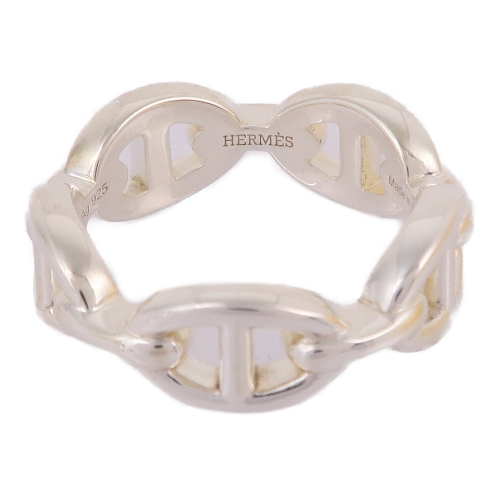 HERMES 925純銀Chaine d'ancre Enchainee Ring戒指Hermes#54/US#6.75