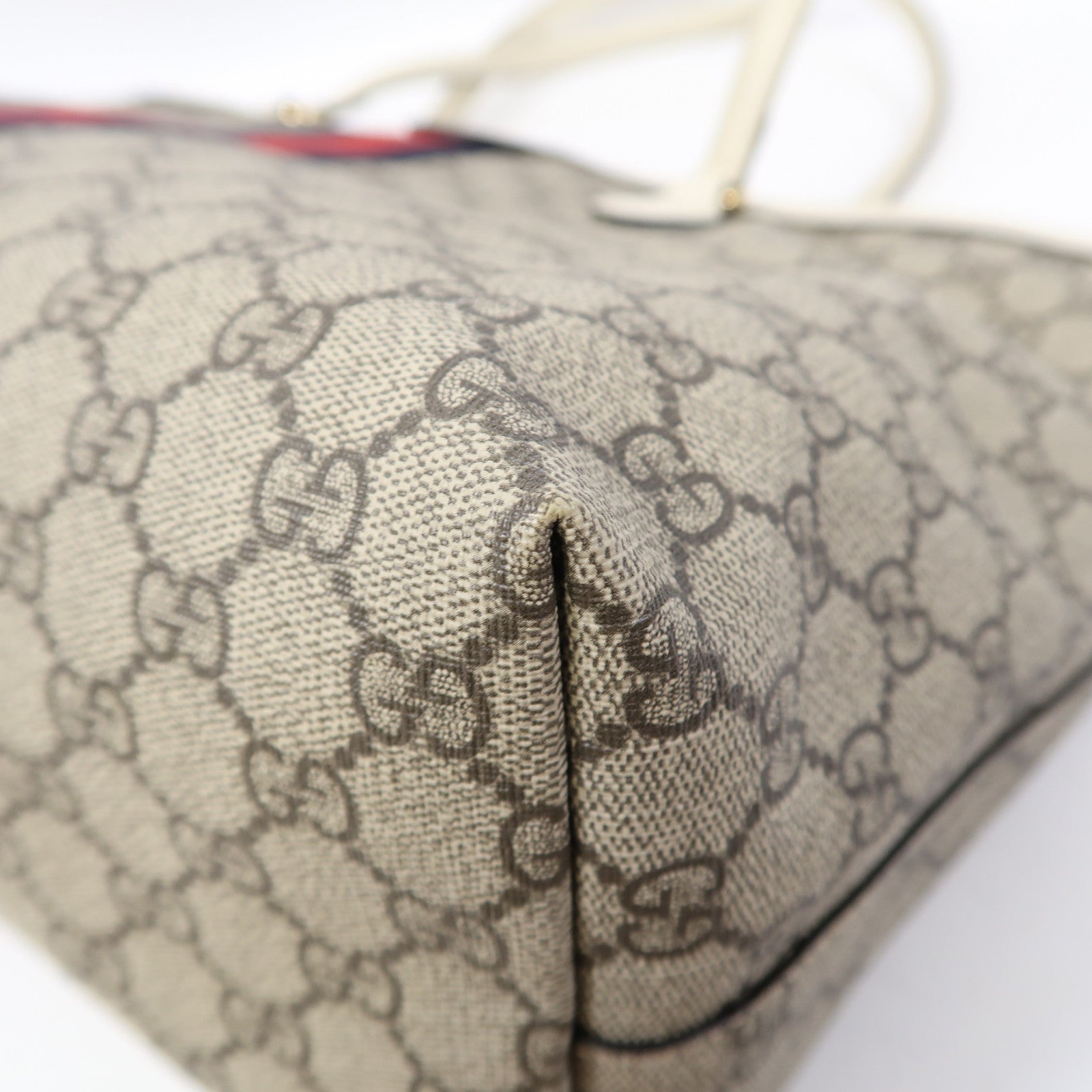 GUCCI 塗層帆布Ophidia金扣肩背袋啡色/白色