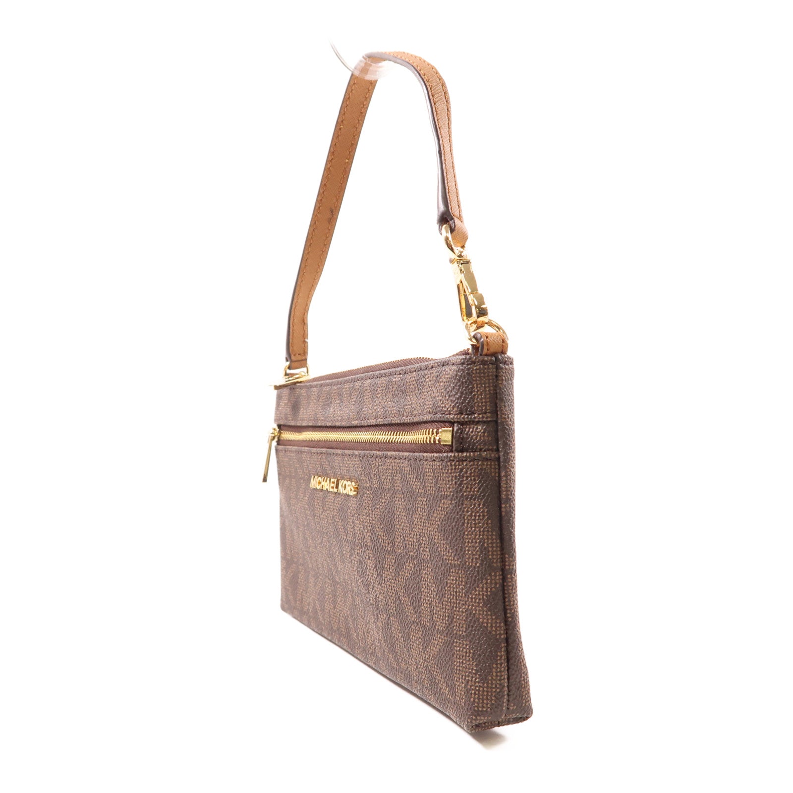 Michael Kors 塗層帆布Handbag金扣手挽袋棕色