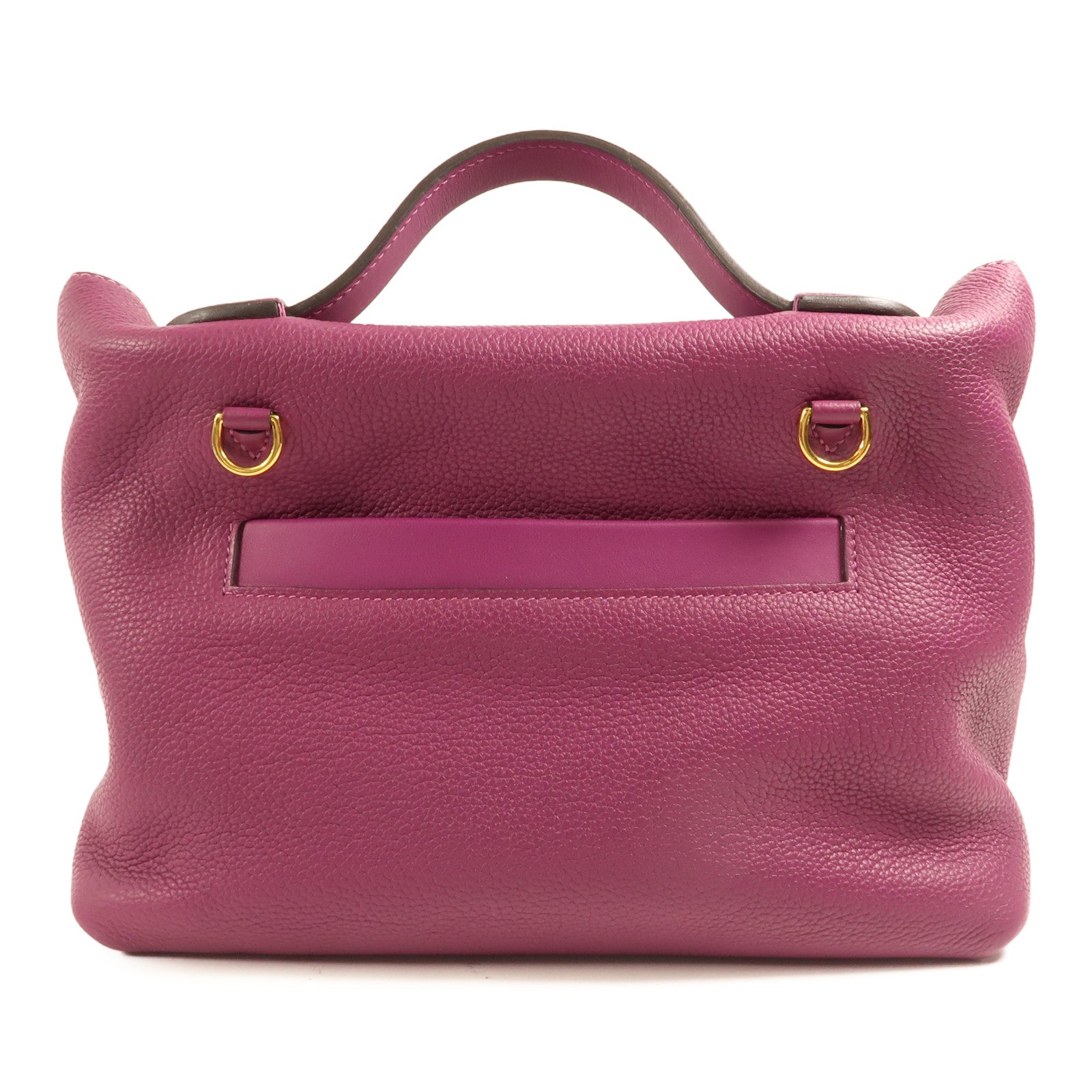 HERMES Clemence皮革24/24 29CM金扣手挽肩背兩用袋Anemone海葵紫色
