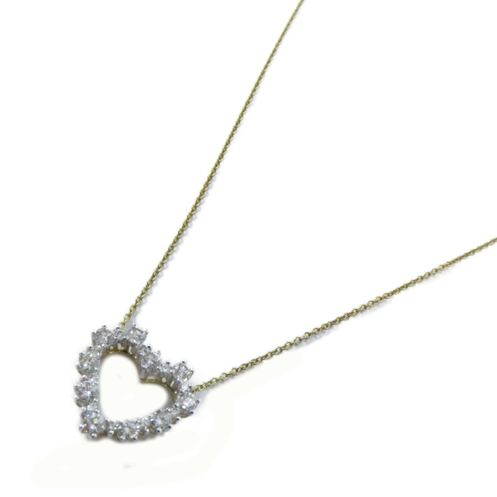 TIFFANY＆CO 18K黃金Heart Diamond Neckalce鑽石項鍊