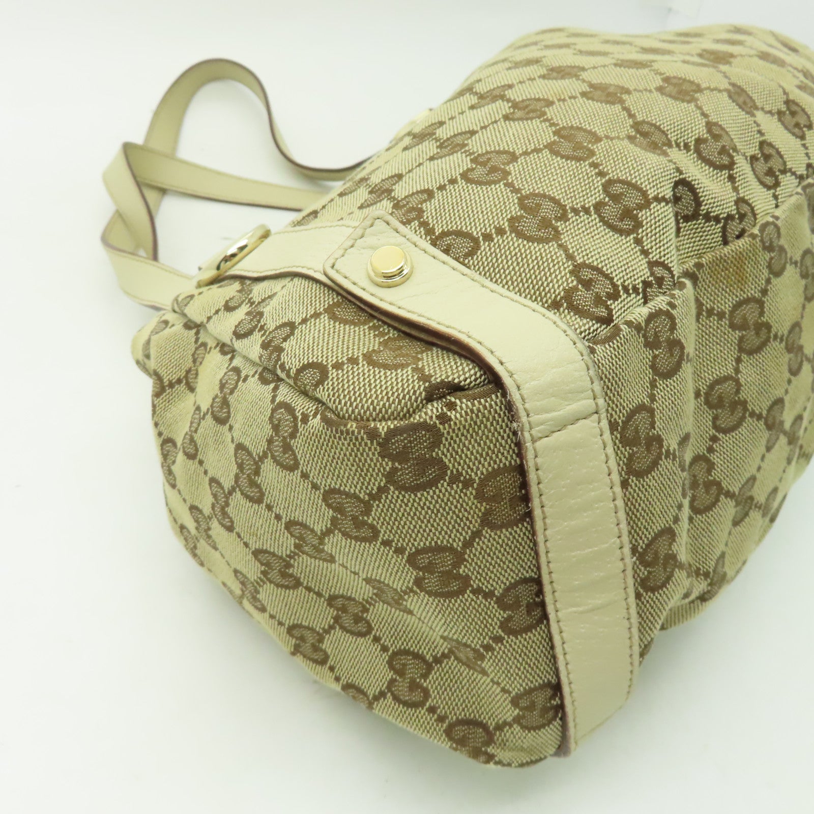GUCCI 【激減優惠】帆布Shoulder Bag金扣肩背袋啡色