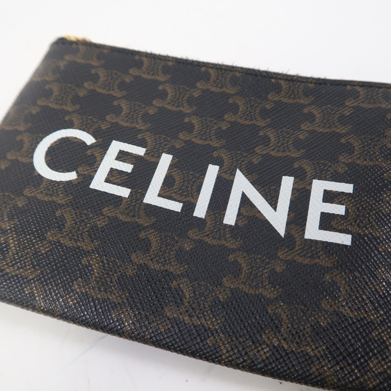 CELINE 塗層帆布Coin Purse金扣零錢包啡色
