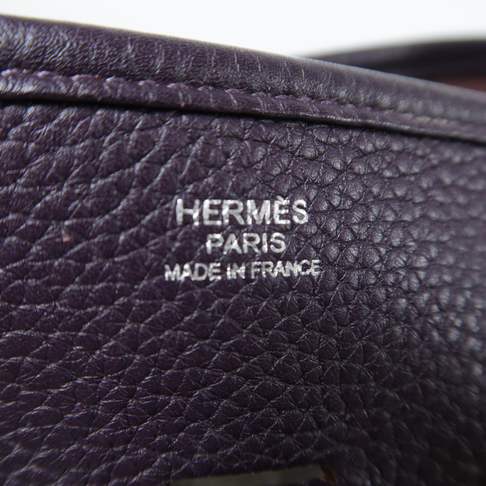 HERMES Clemence皮革Evelyne PM銀扣肩背袋Raisin