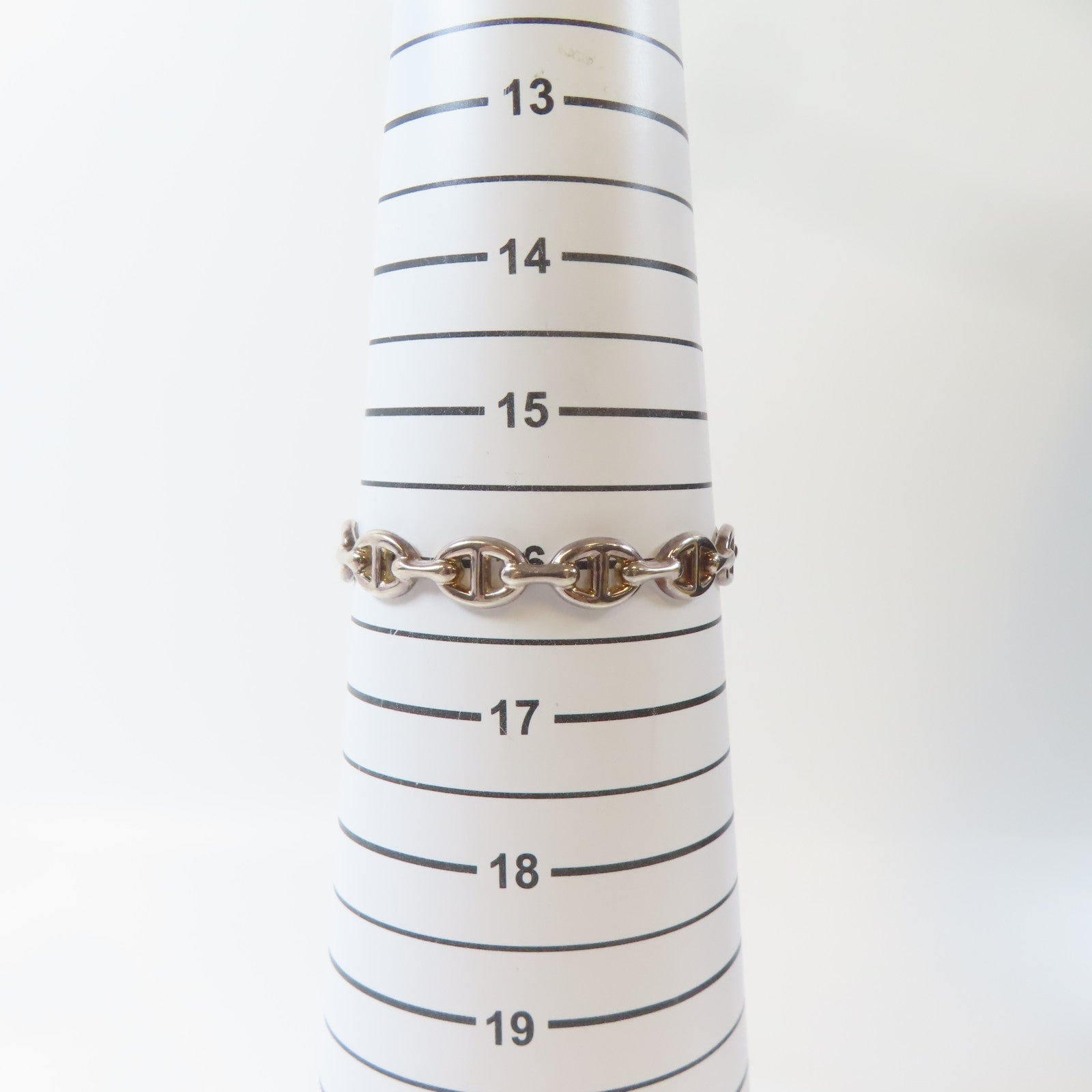 HERMES 925純銀Chaine D'ancre Enchainee Bracelet#16cm