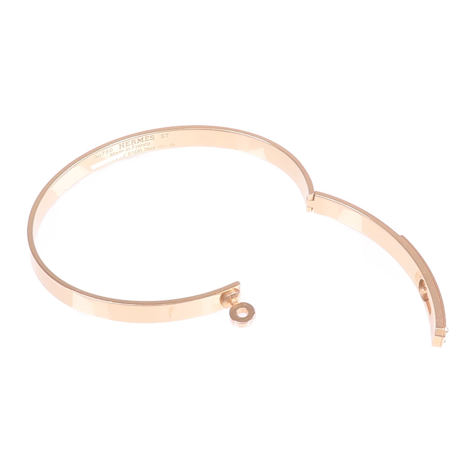 HERMES 18K玫瑰金Kelly Diamond Bracelet鑽石手鐲