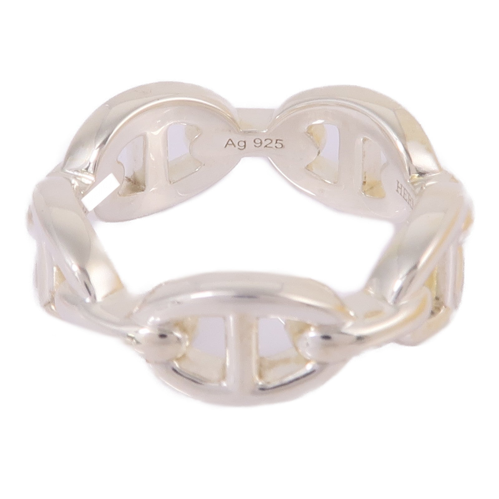HERMES 925純銀Chaine d'ancre Enchainee Ring戒指Hermes#54/US#6.75