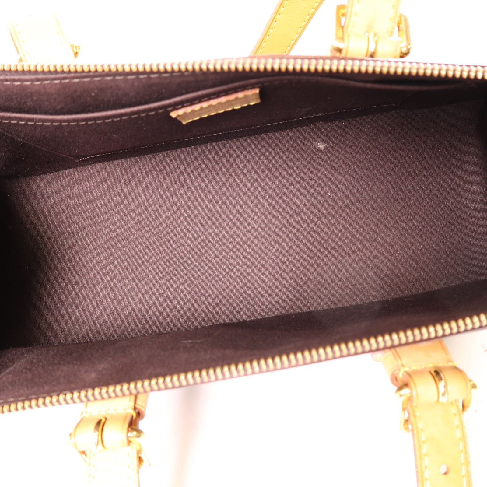 LOUIS VUITTON Monogram Vernis Rosewood Avenue金扣肩背袋酒紅色