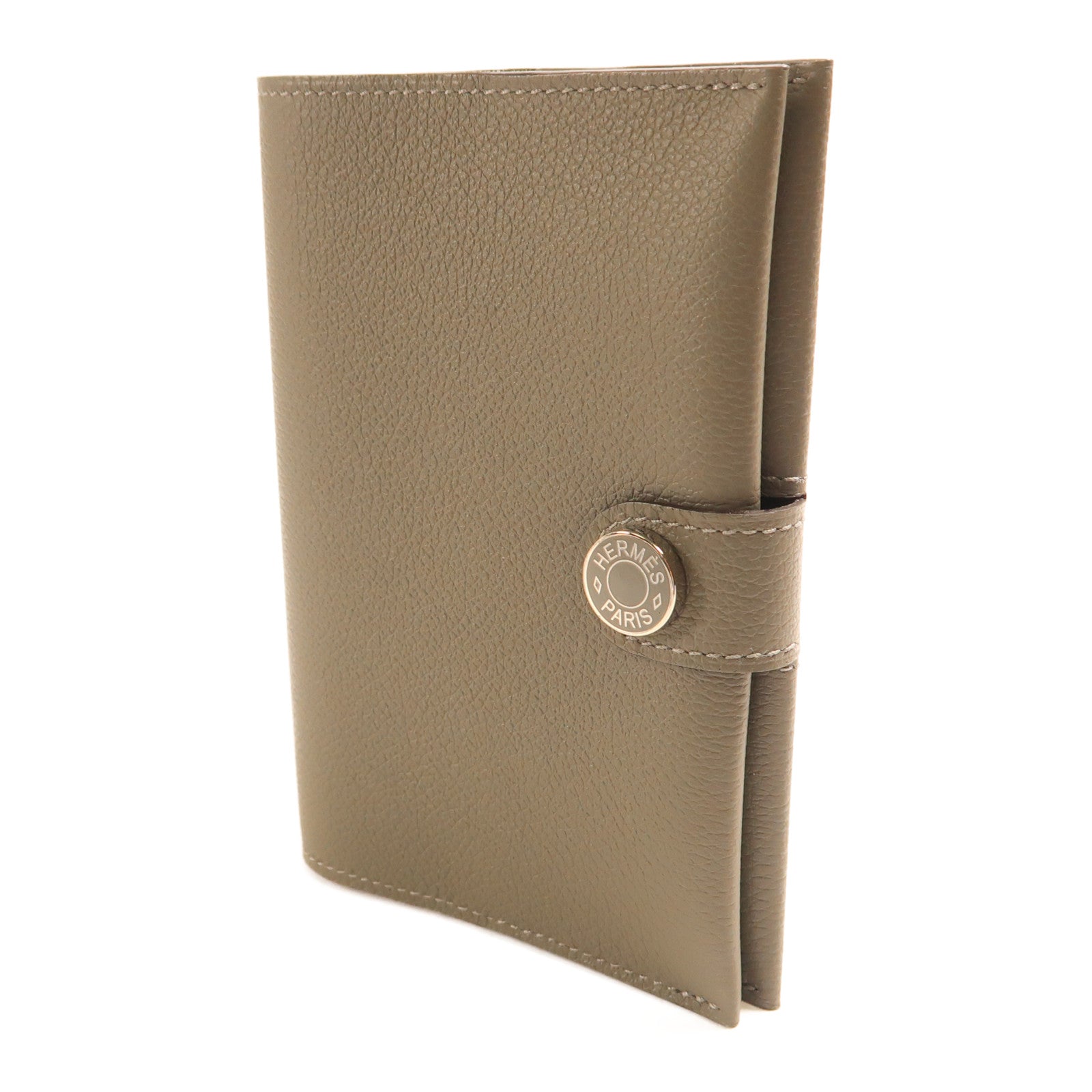 HERMES 【激減優惠】Evercolor皮革R.M.S Passport Holder護照套Gris Meyer
