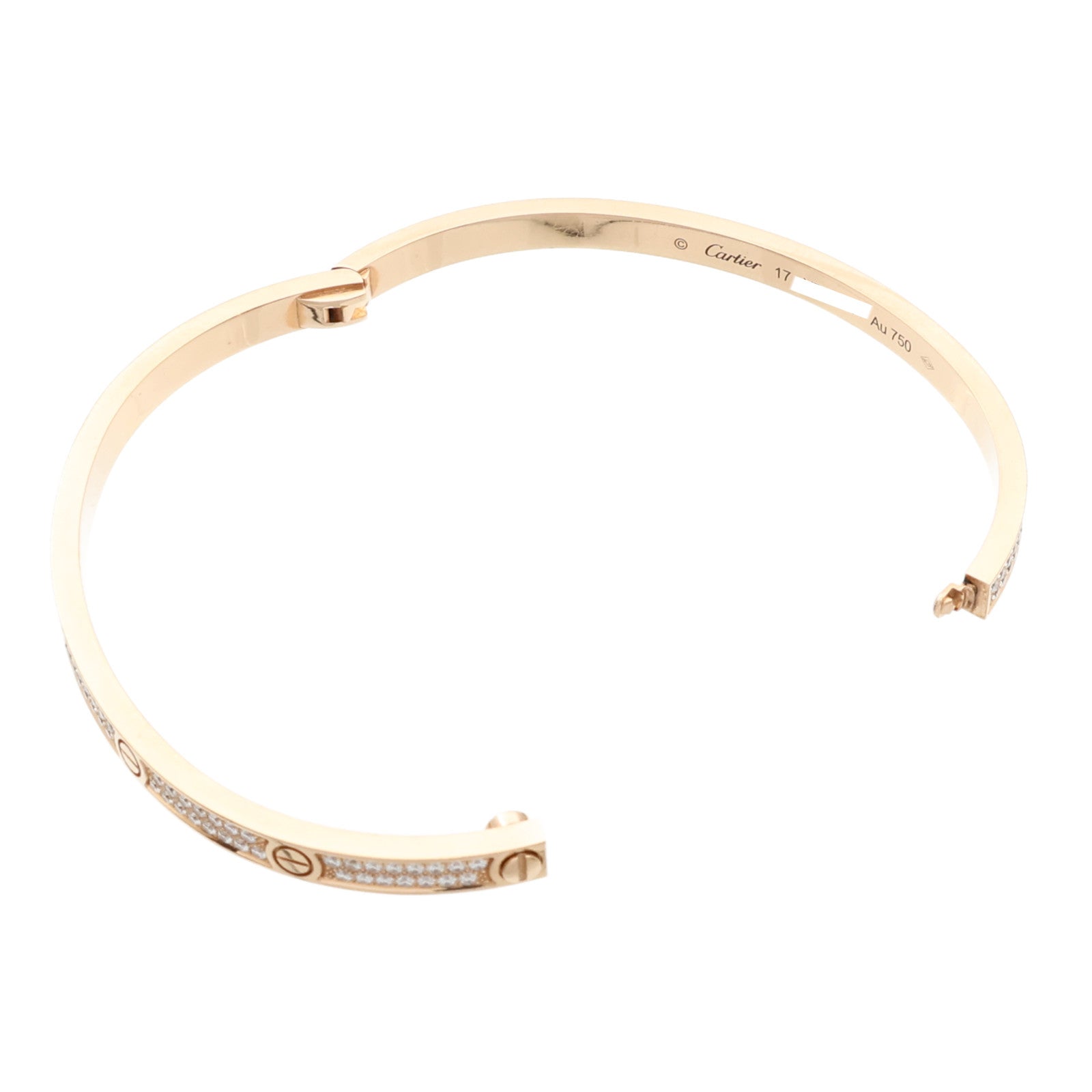 CARTIER 18K玫瑰金Love Bracelet Full Diamond鑽石手鐲Cartier#17