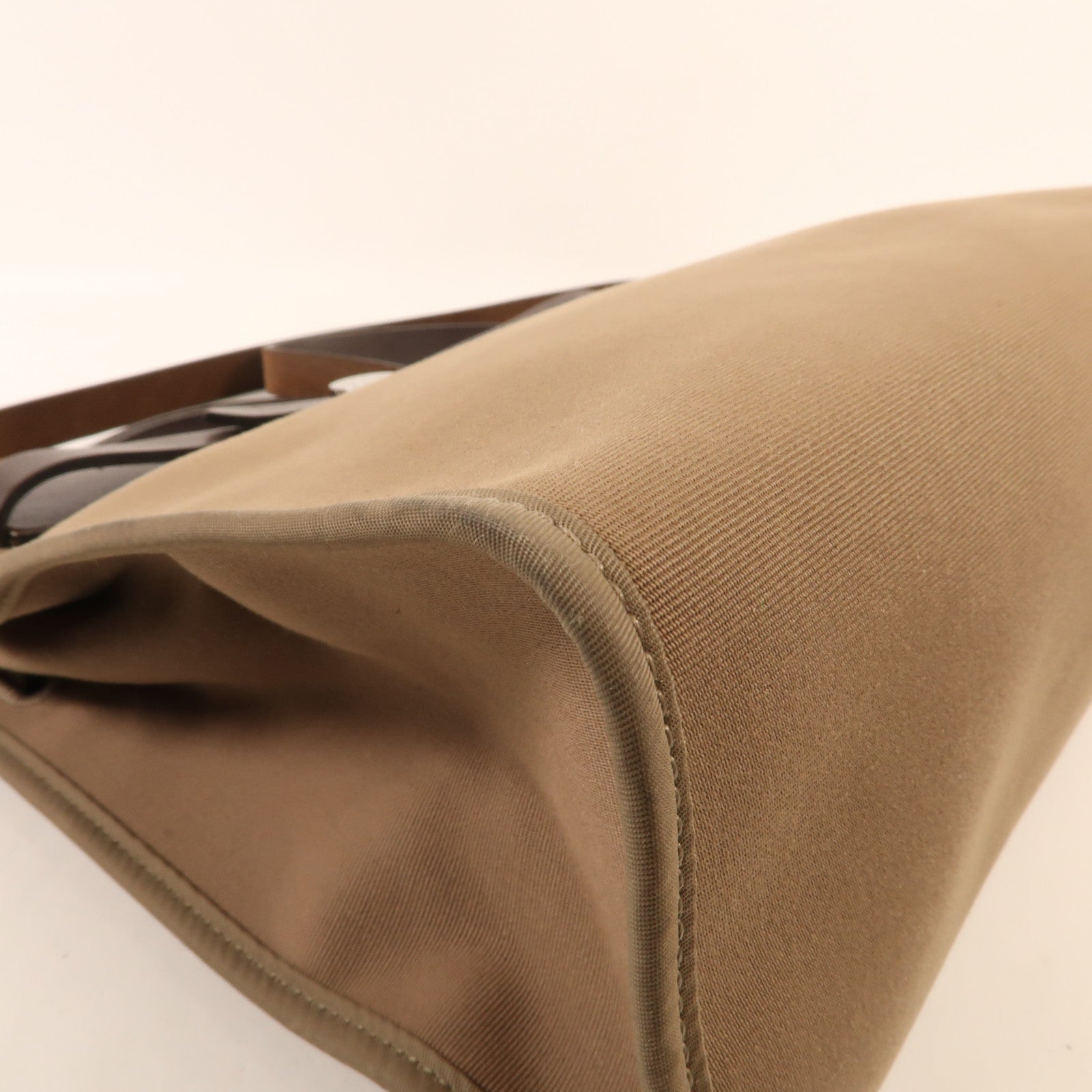 HERMES 帆布Herbag PM銀扣手挽肩背兩用袋Etoupe