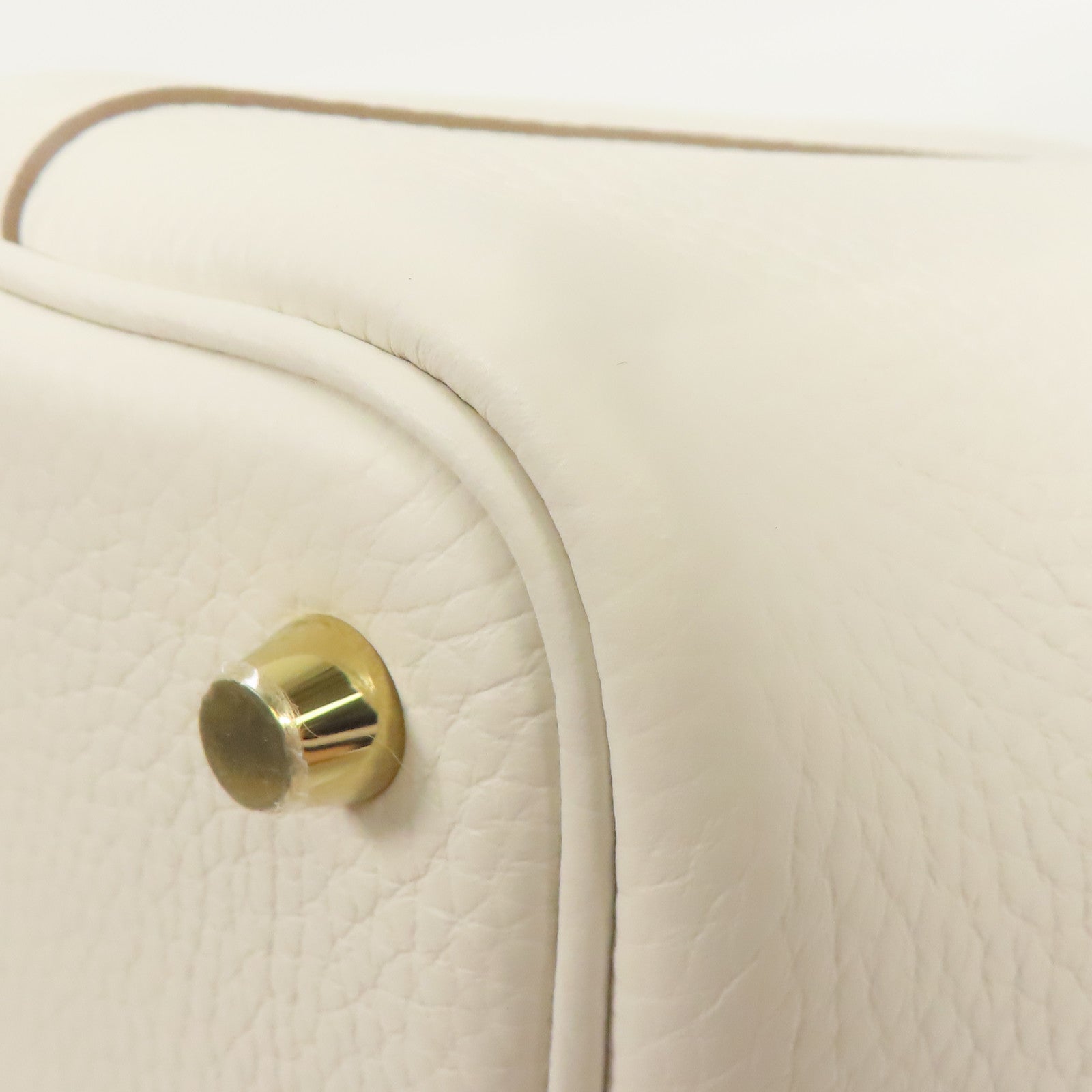 HERMES Clemence皮革Picotin PM金扣手挽袋Gris Pale