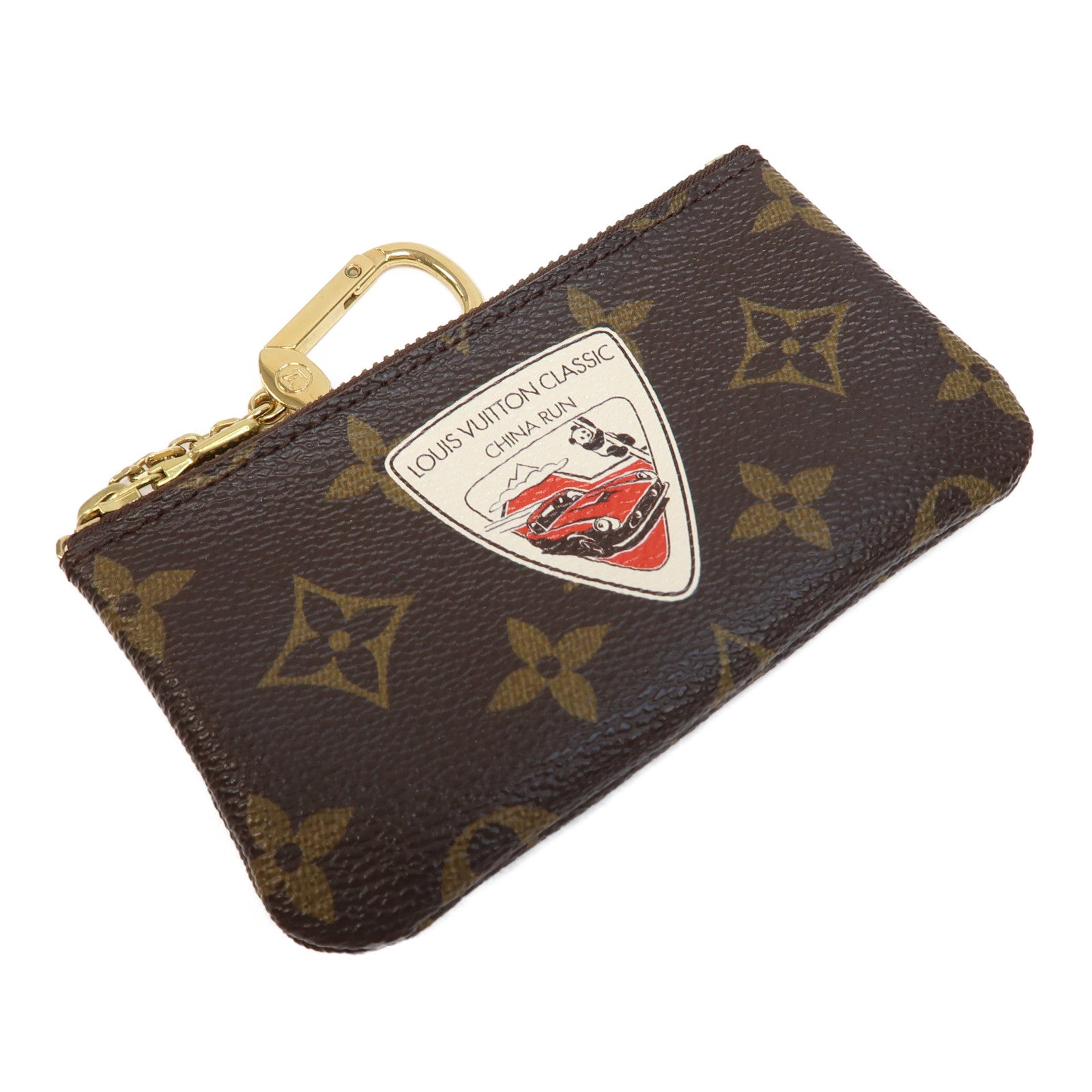LOUIS VUITTON Monogram Coin Case金扣零錢包棕色