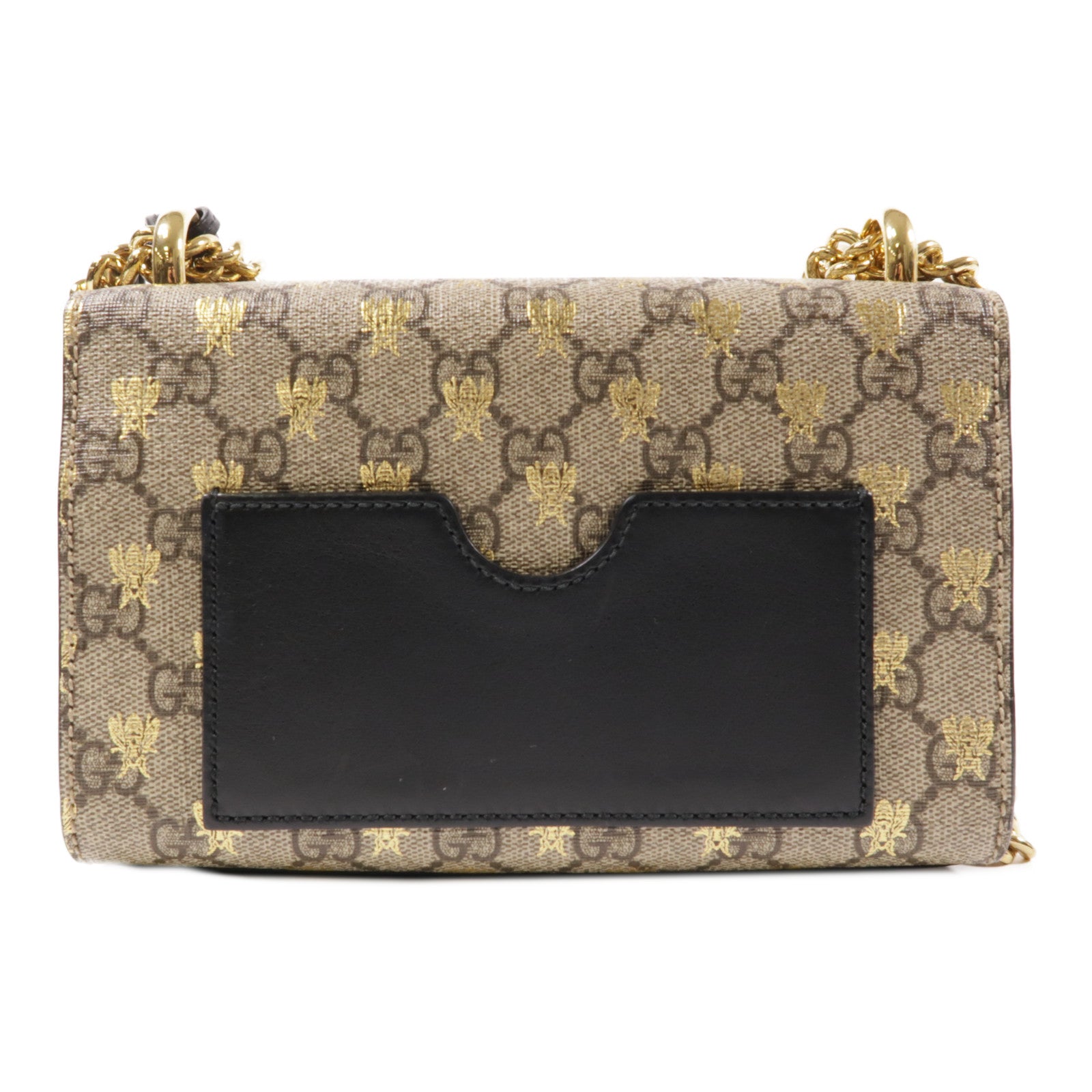 GUCCI 塗層帆布Padlock金扣鏈帶肩背袋