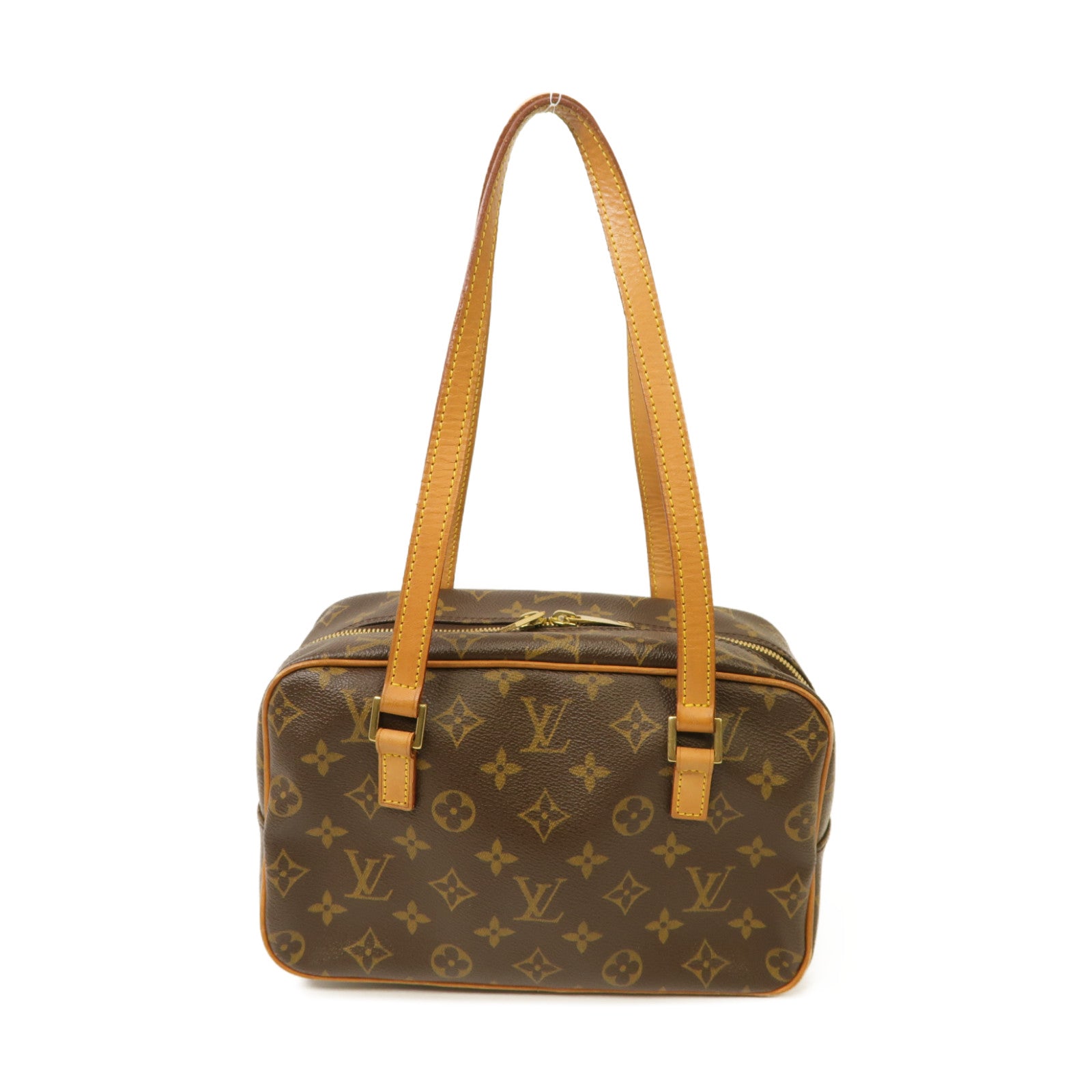 LOUIS VUITTON Monogram Cite MM金扣肩背袋棕色