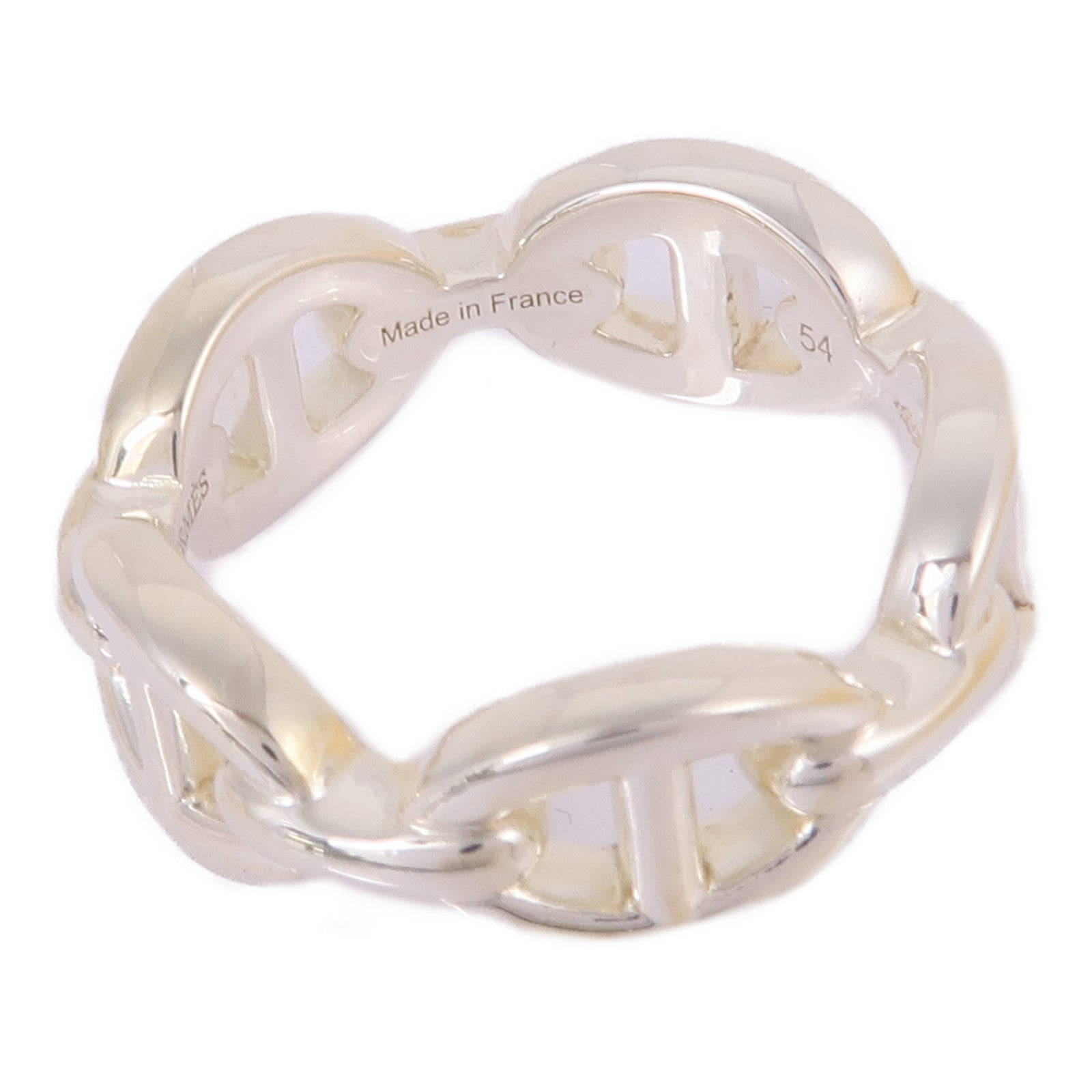 HERMES 925純銀Chaine d'ancre Enchainee Ring戒指Hermes#54/US#6.75