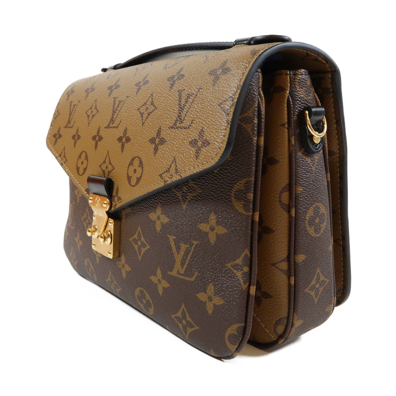 LOUIS VUITTON Monogram Reverse Pochette Métis金扣手挽肩背兩用袋啡色