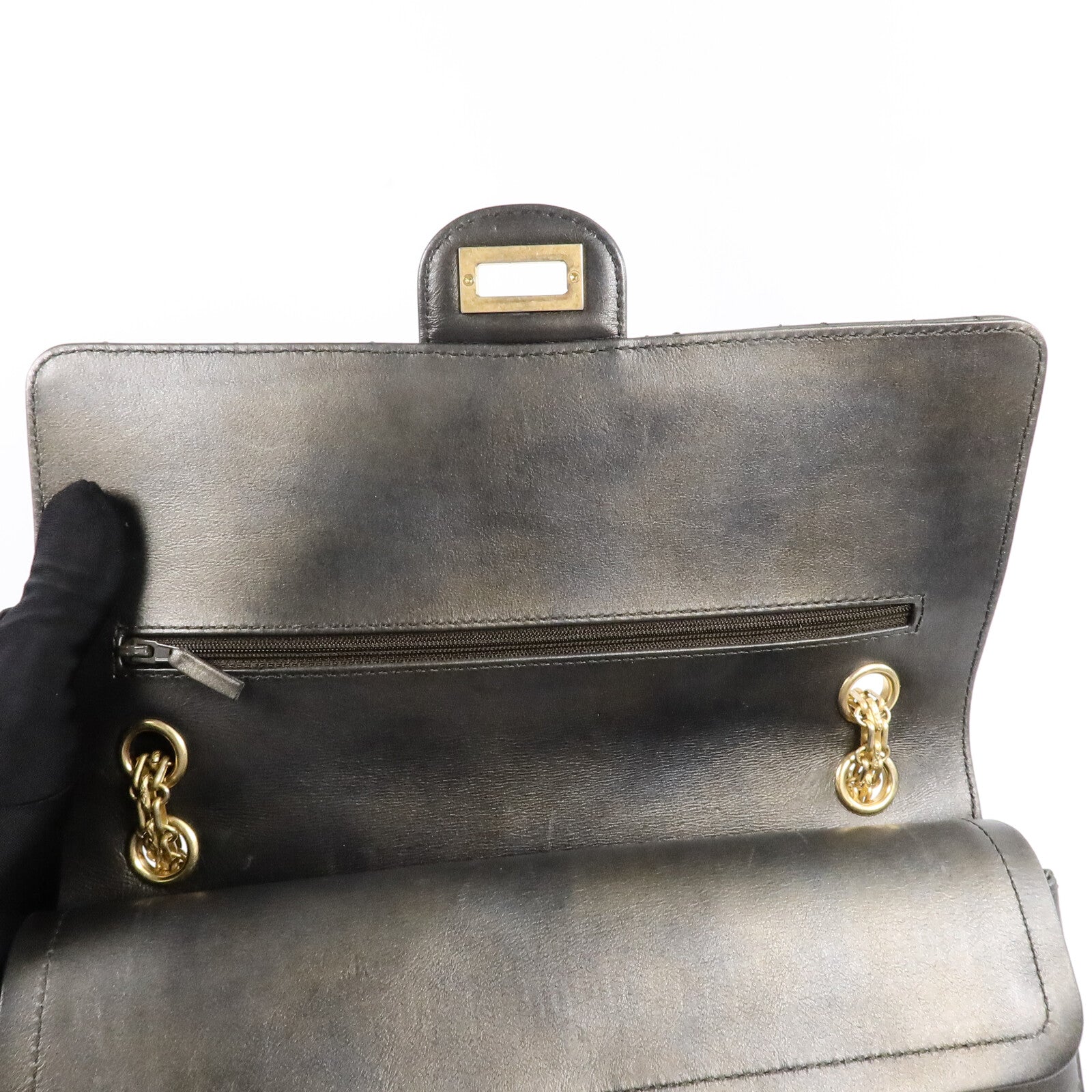 CHANEL 牛皮皮革2.55 Large鏈帶肩背袋