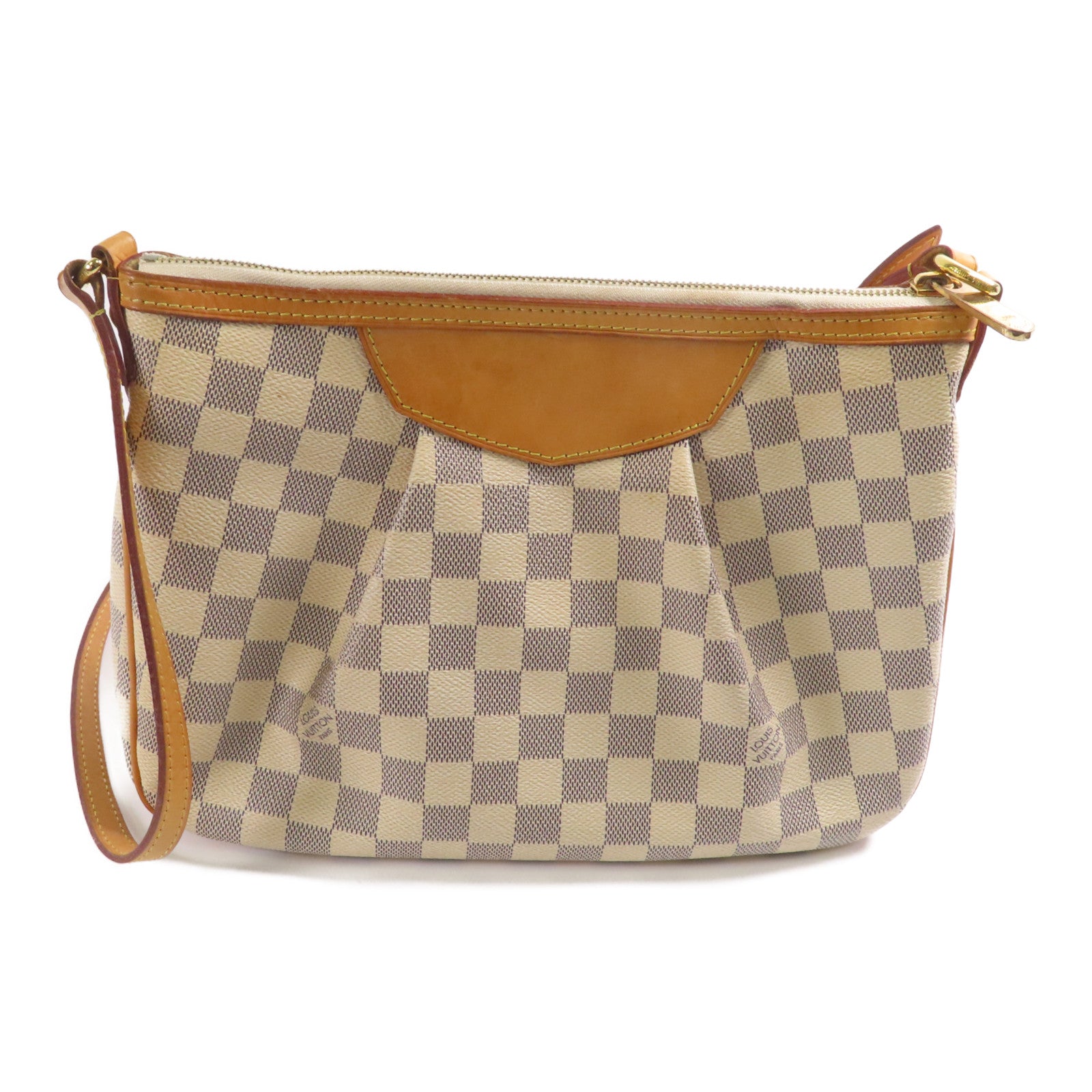 LOUIS VUITTON Damier Azur Siracusa PM金扣肩背袋
