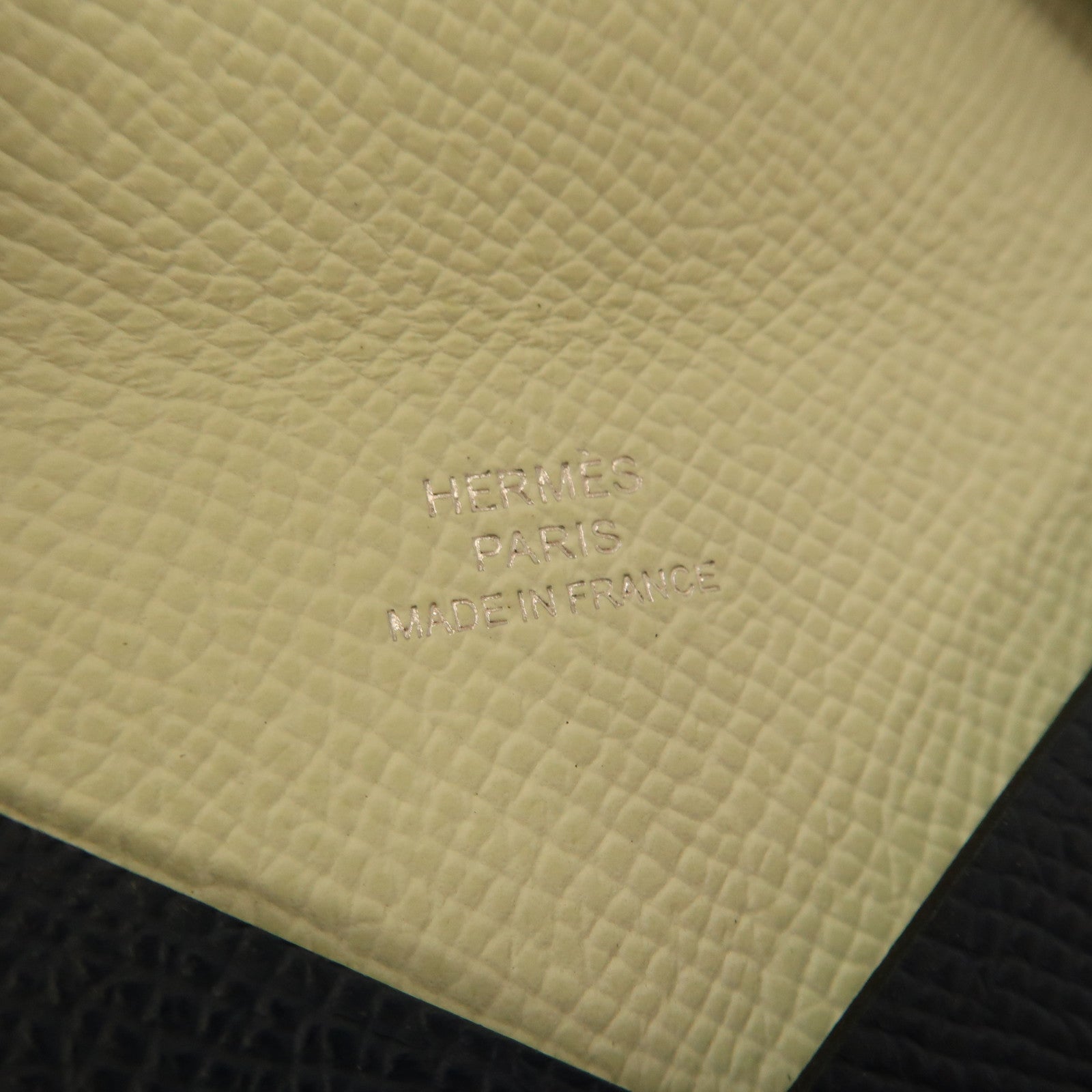 HERMES Epsom皮革Calvi Card Case銀扣卡片套Bleu de Prusse/深藍色