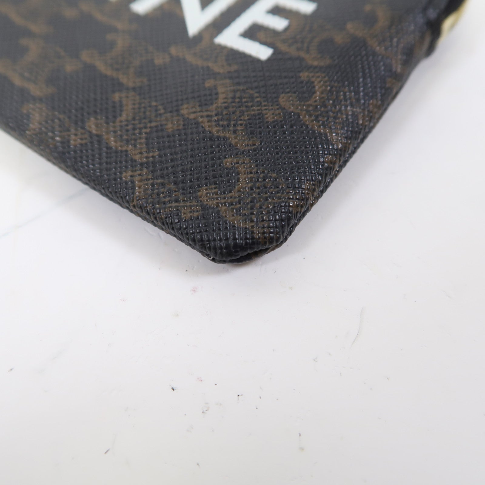 CELINE 塗層帆布Coin Purse金扣零錢包啡色