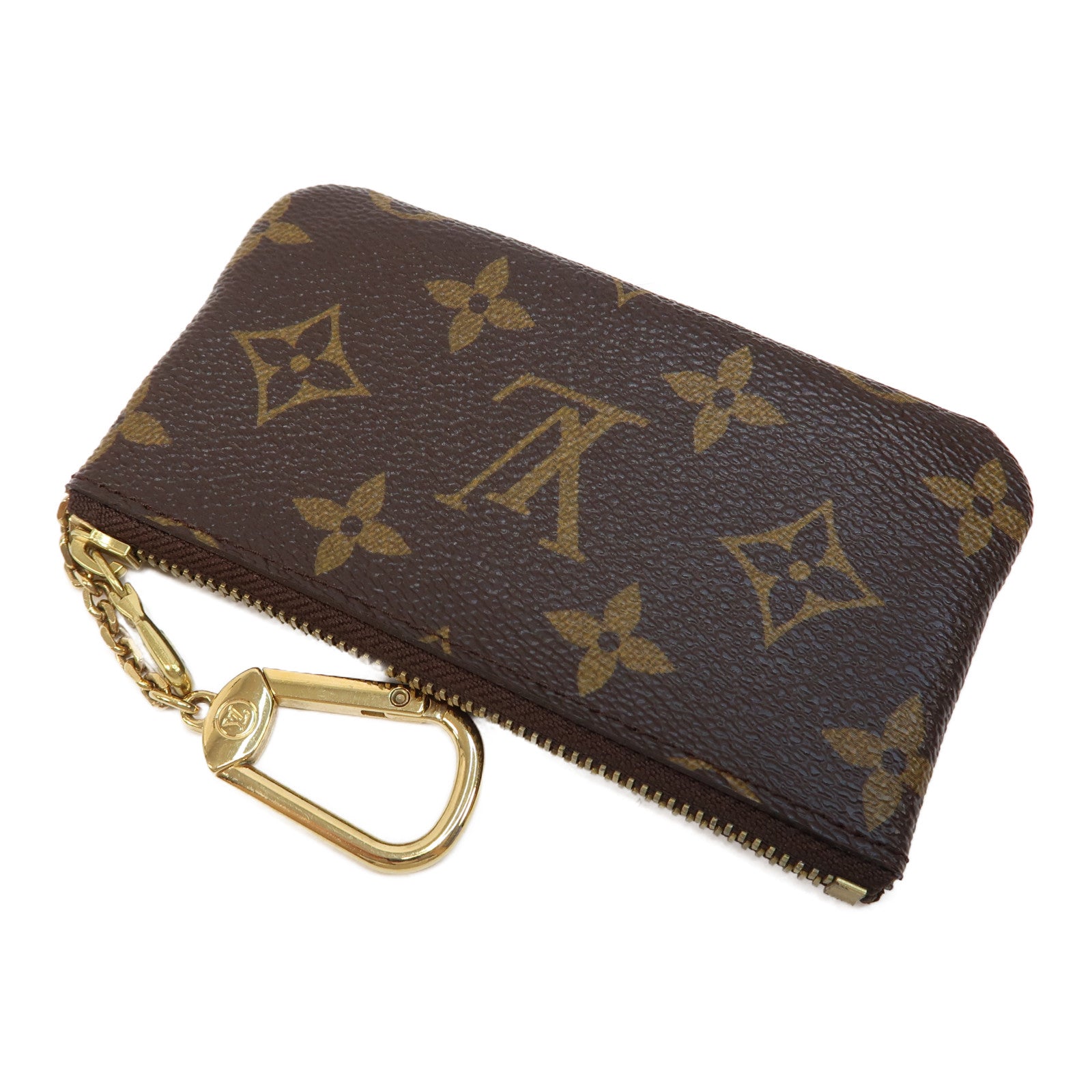 LOUIS VUITTON Monogram Coin Case金扣零錢包棕色