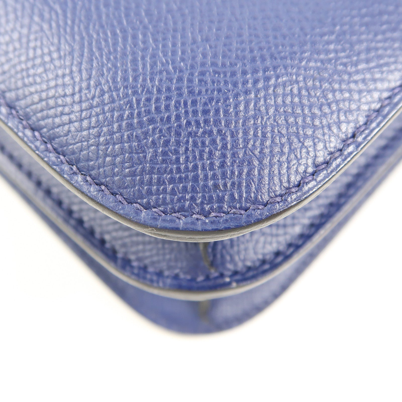 HERMES Epsom皮革Constance 24銀扣肩背袋Bleu Saphir藍色