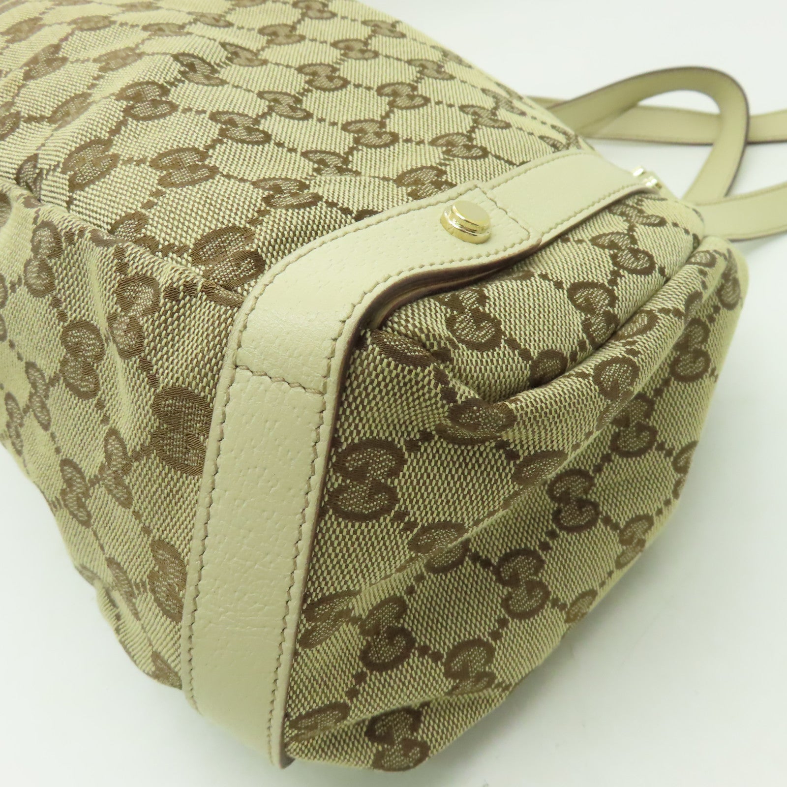 GUCCI 【激減優惠】帆布Shoulder Bag金扣肩背袋啡色