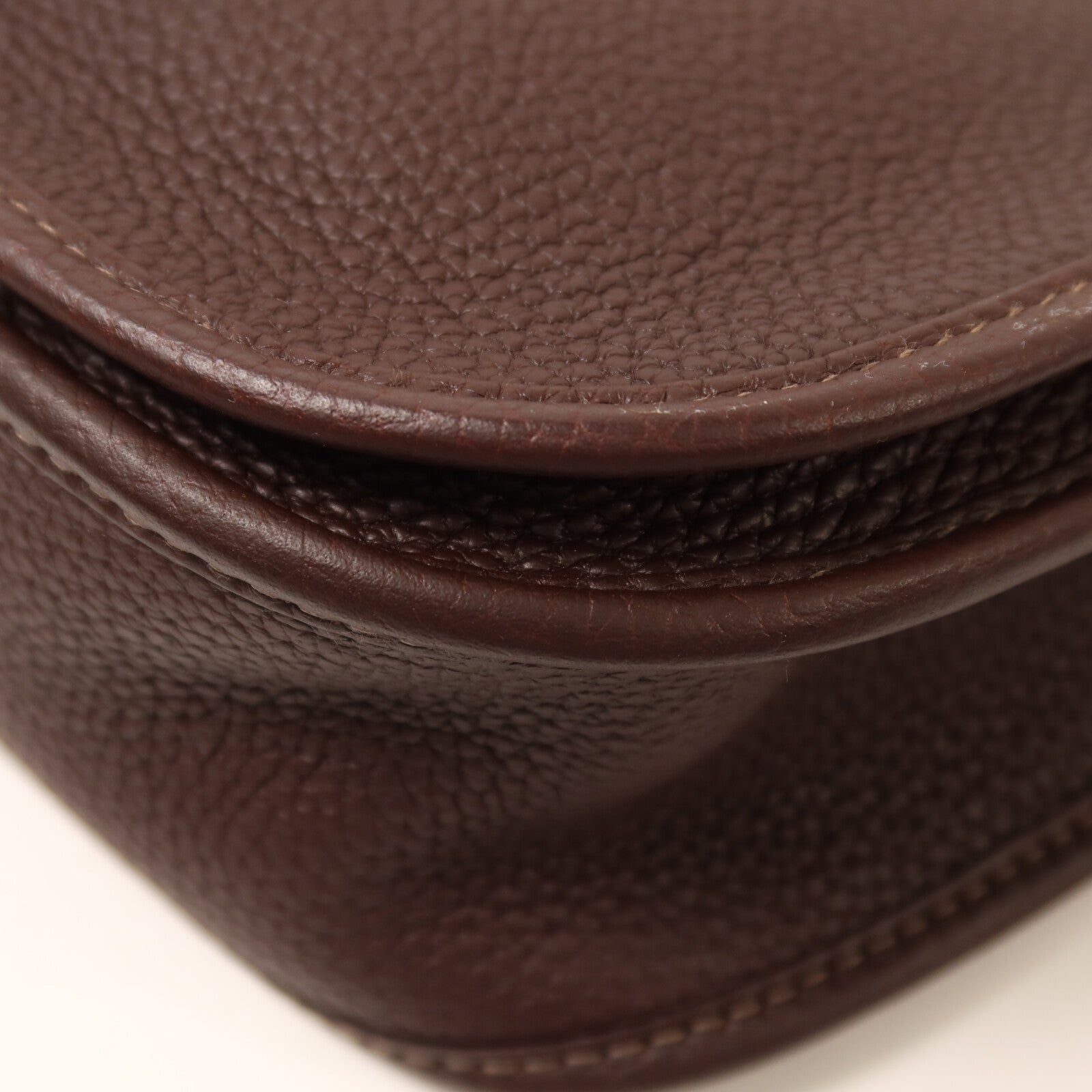 HERMES Clemence皮革Evelyne PM肩背袋Rouge Sellier