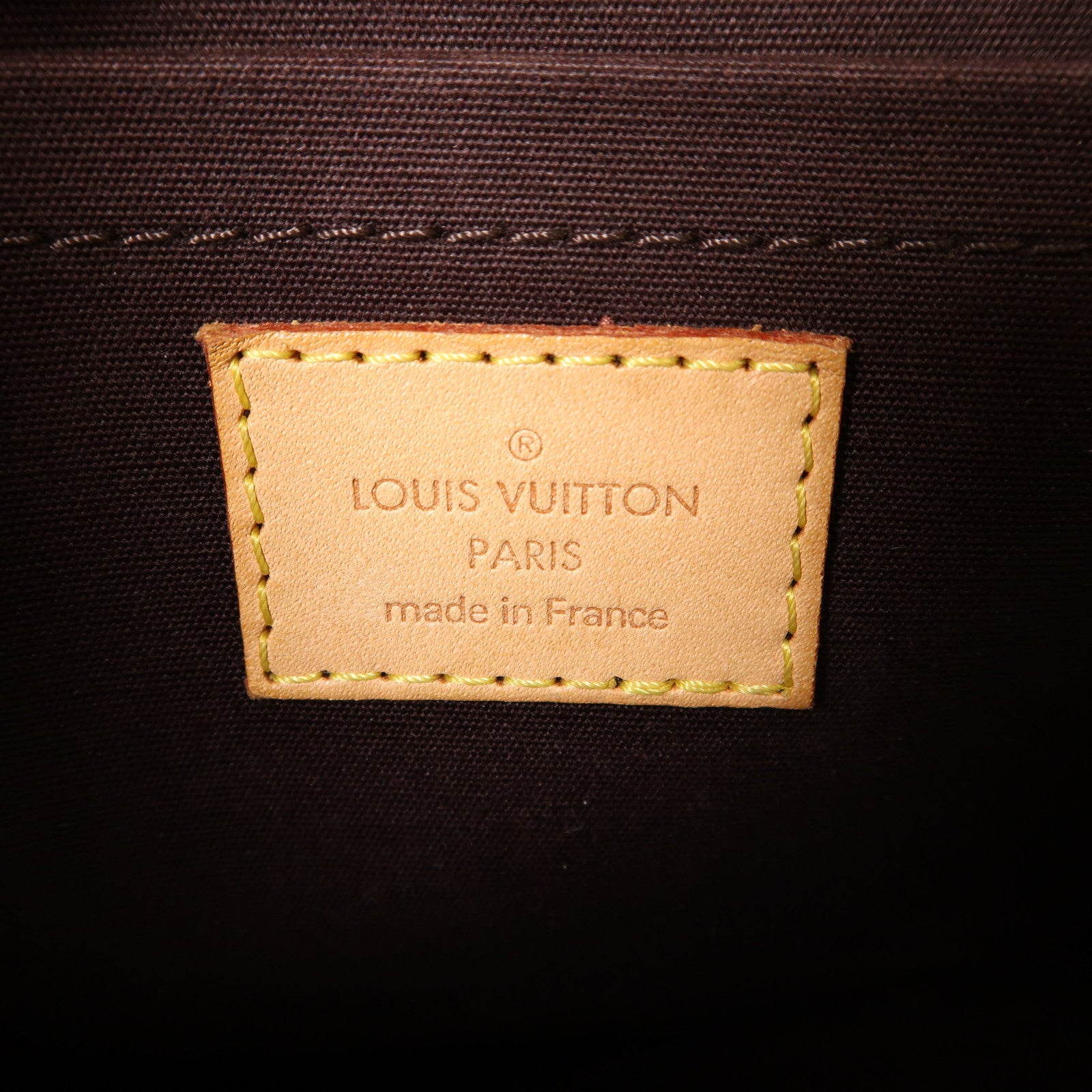 LOUIS VUITTON Monogram Vernis Rosewood Avenue金扣肩背袋酒紅色