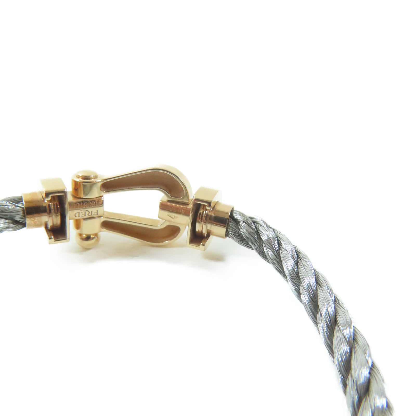 FRED 18K黃金Force 10 Bracelet手鐲銀色/綠色/啡色#15cm