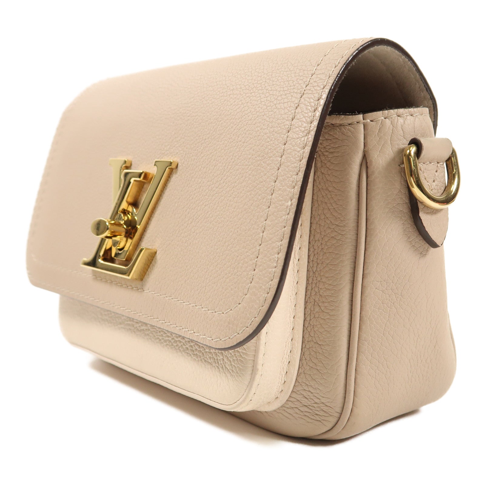 LOUIS VUITTON 牛皮皮革Lockme Tender金扣鏈帶肩背袋