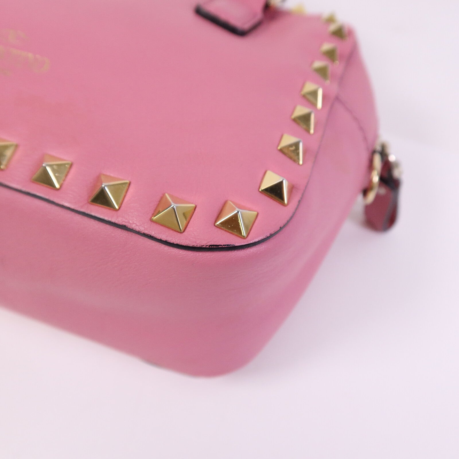 Valentino 【激減優惠】牛皮皮革Rockstud 2Way Bag金扣鏈帶手挽肩背兩用袋