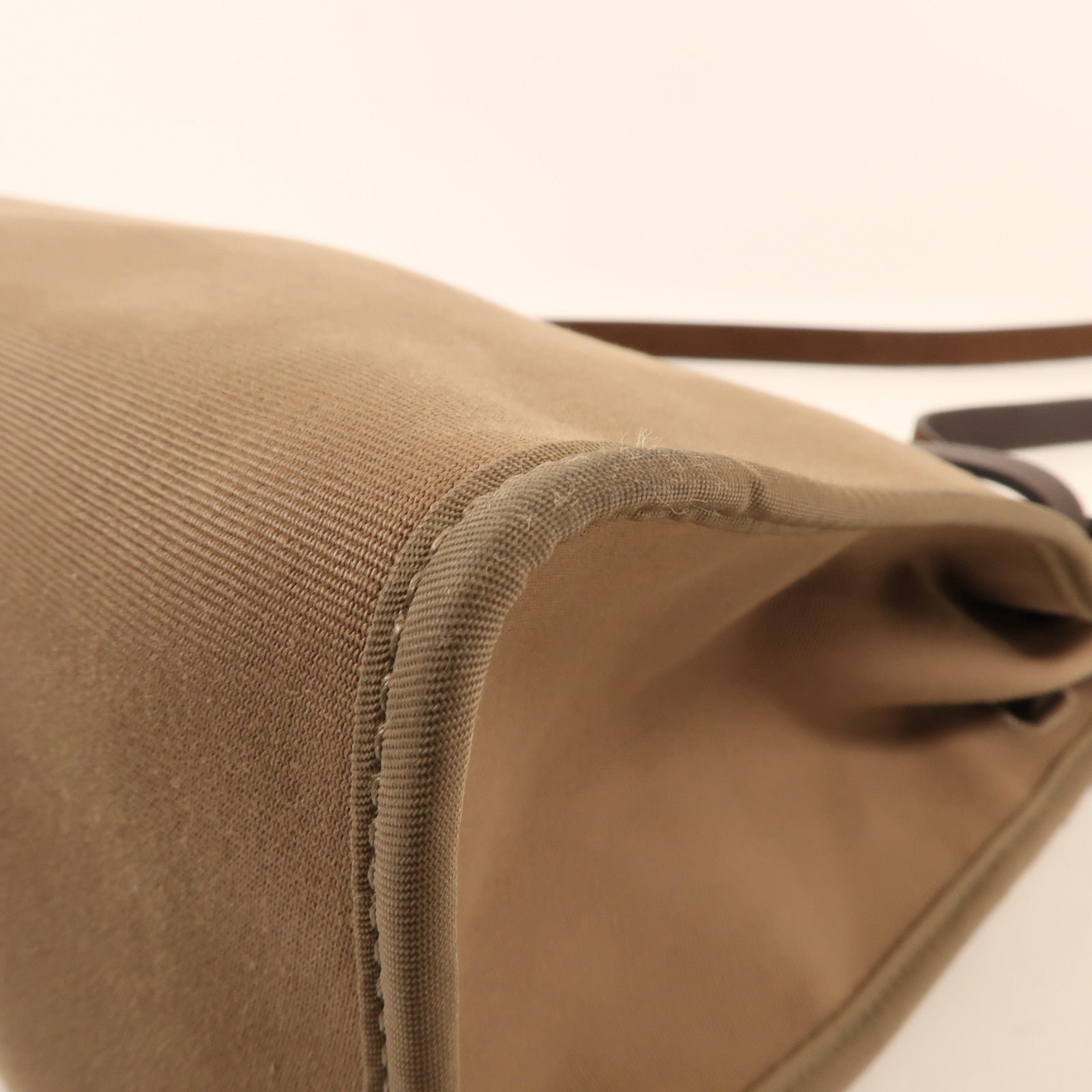 HERMES 帆布Herbag PM銀扣手挽肩背兩用袋Etoupe