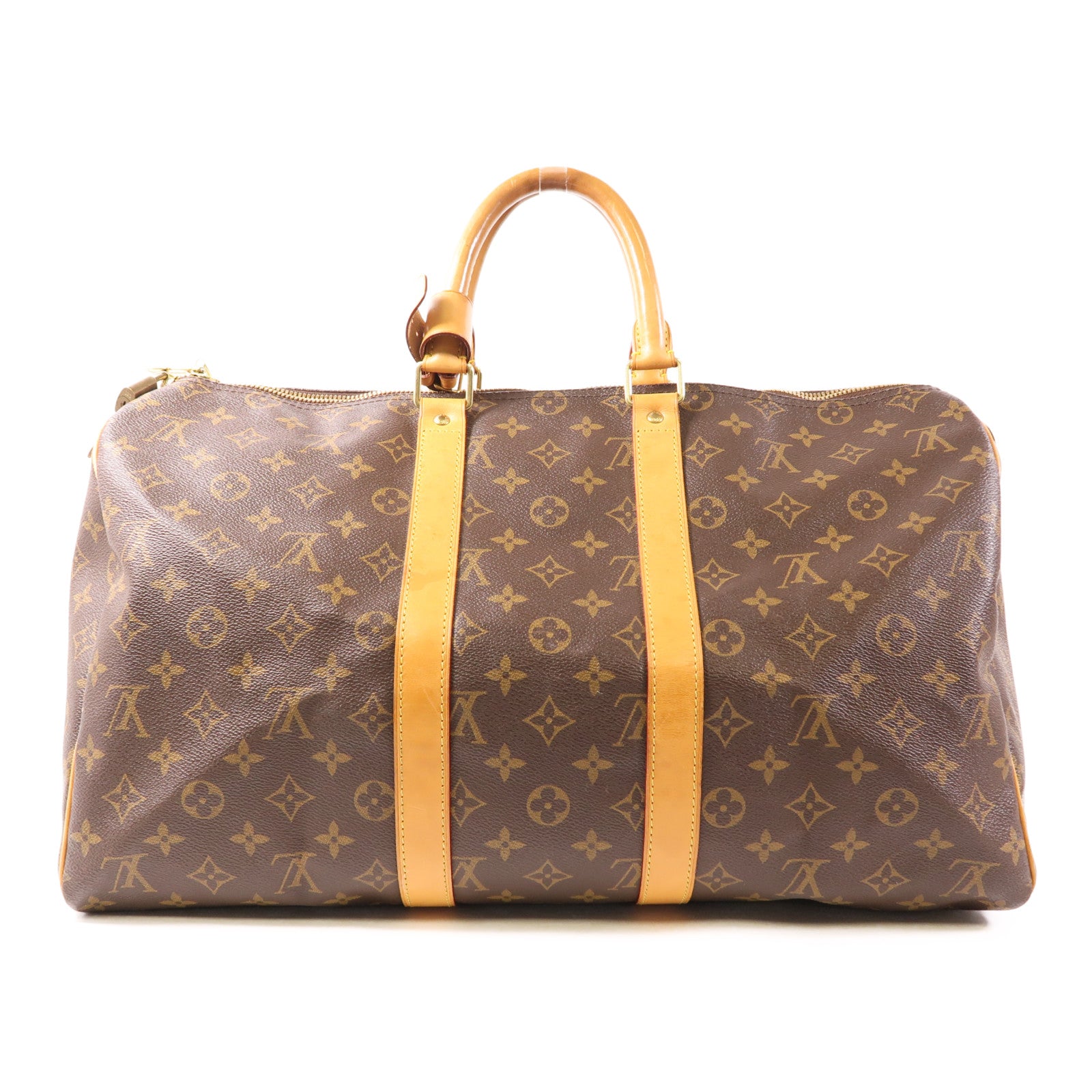 LOUIS VUITTON LV GHW Keepall 45 Travel Boston Hand Bag M41428 Monogram Brown
