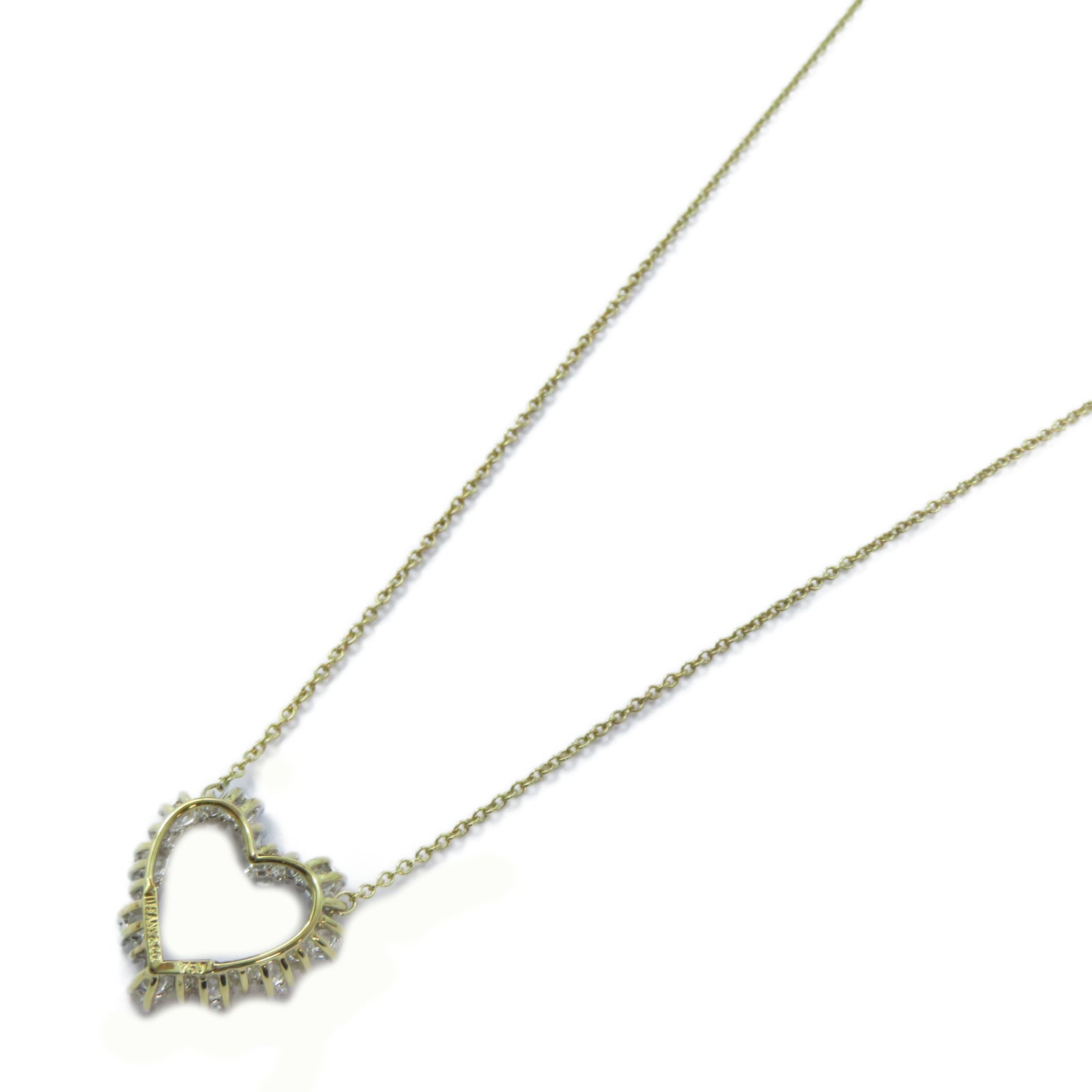 TIFFANY＆CO 18K黃金Heart Diamond Neckalce鑽石項鍊