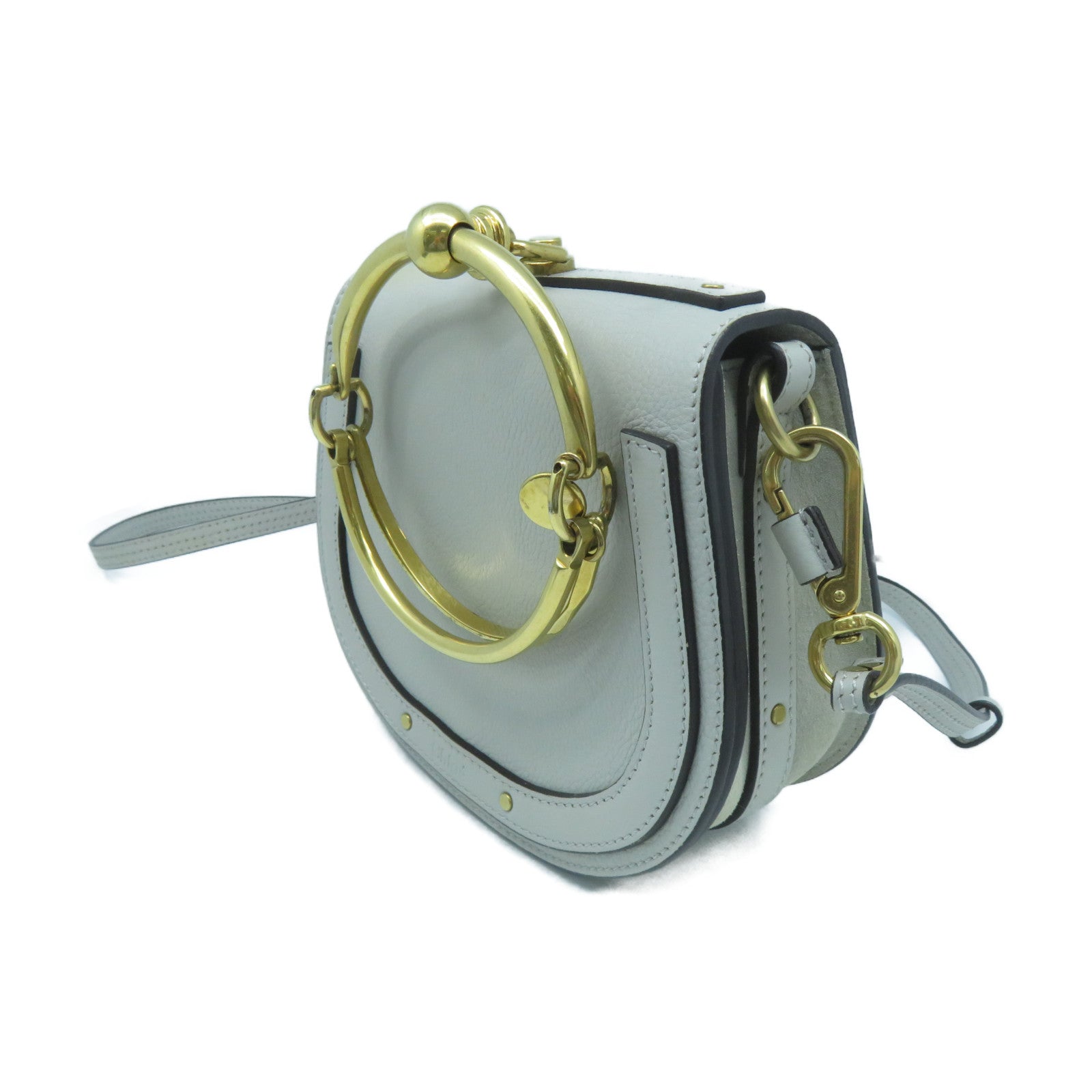 Chloe 【激減優惠】牛皮皮革Shoulder Bag金扣肩背袋灰綠色