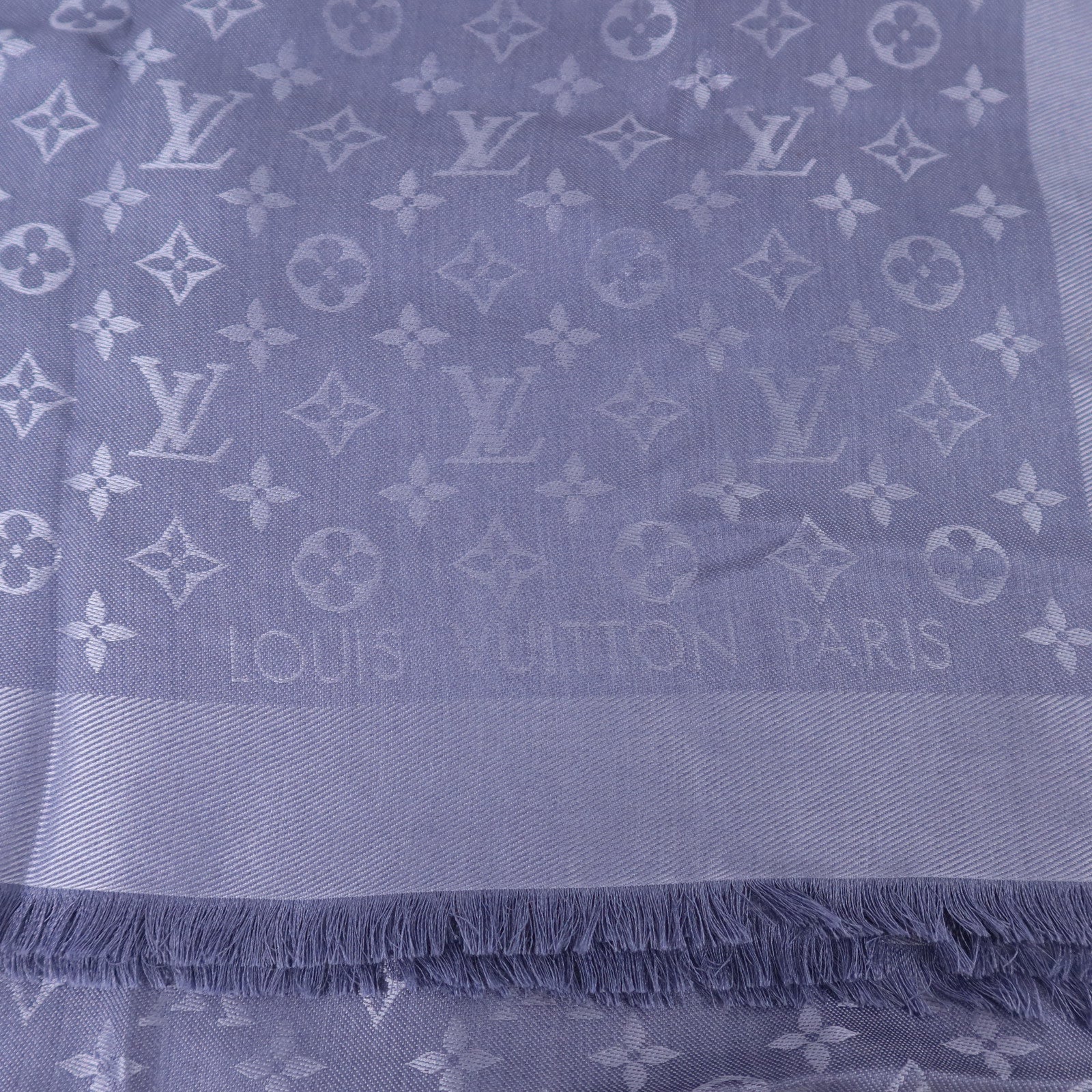 LOUIS VUITTON 絲質/羊毛Monogram Scarf 142.5x142.5絲巾