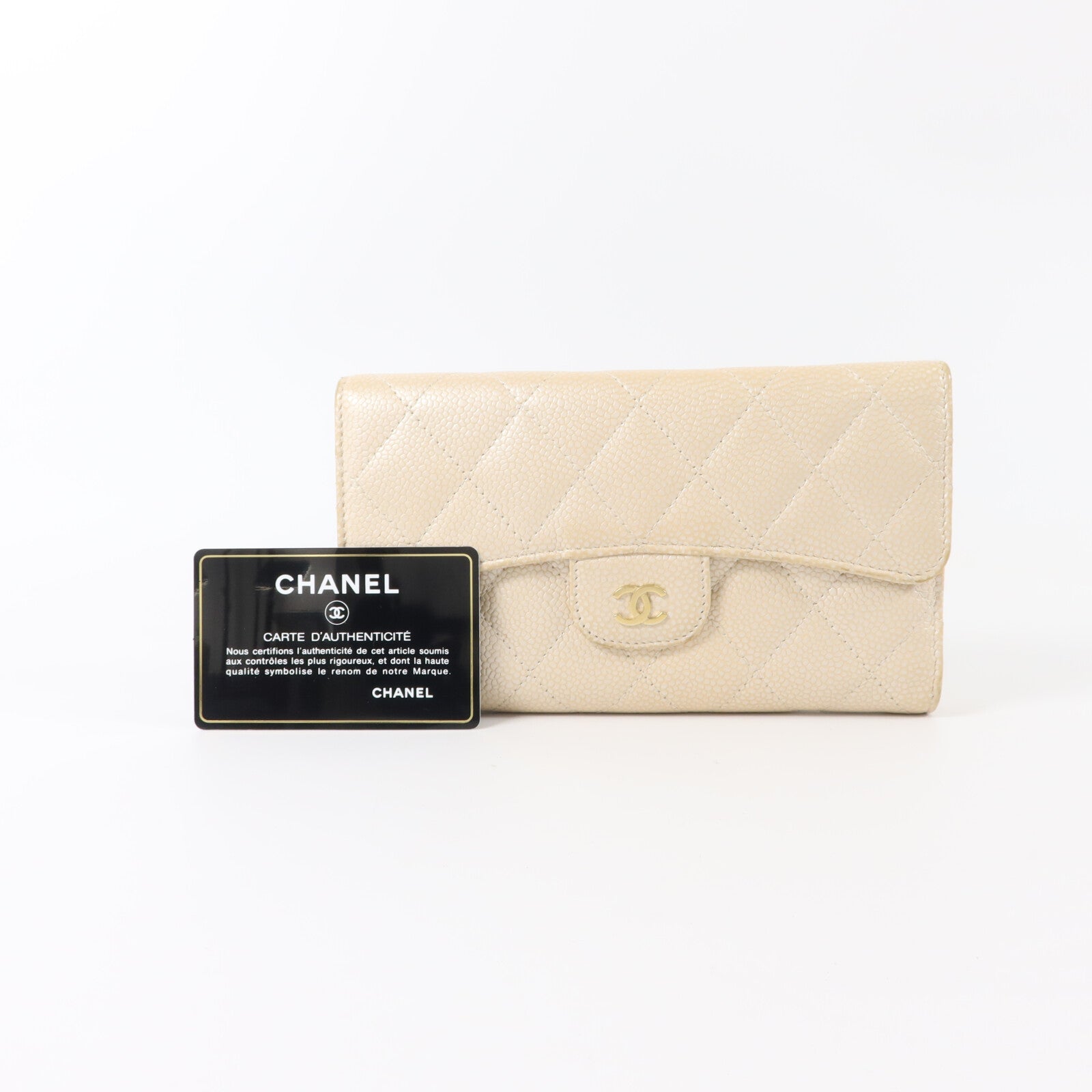 CHANEL 牛皮皮革Trifold Long Wallet長錢包