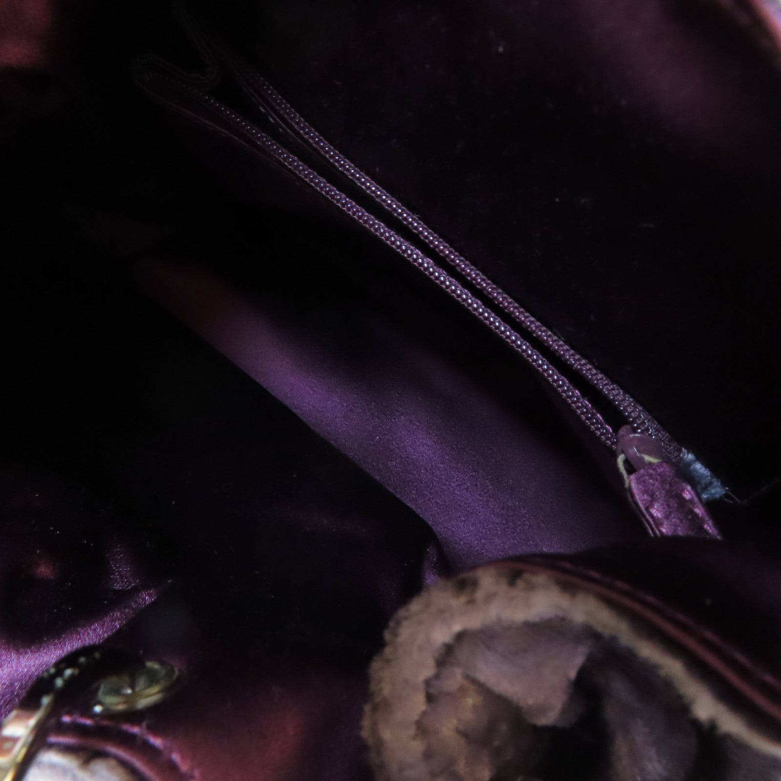 GUCCI 天鵝絨Hand Bag銀扣手挽袋紫色