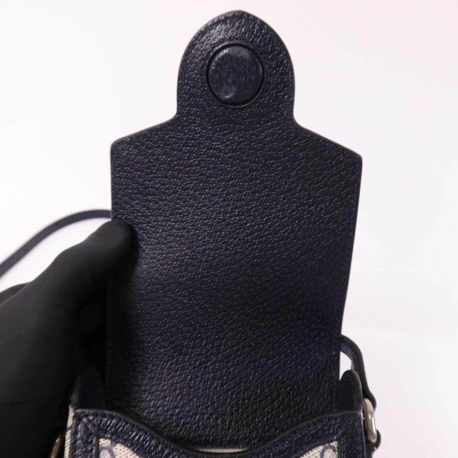 GUCCI 塗層帆布Horsebit 1955 Mini銀扣肩背袋