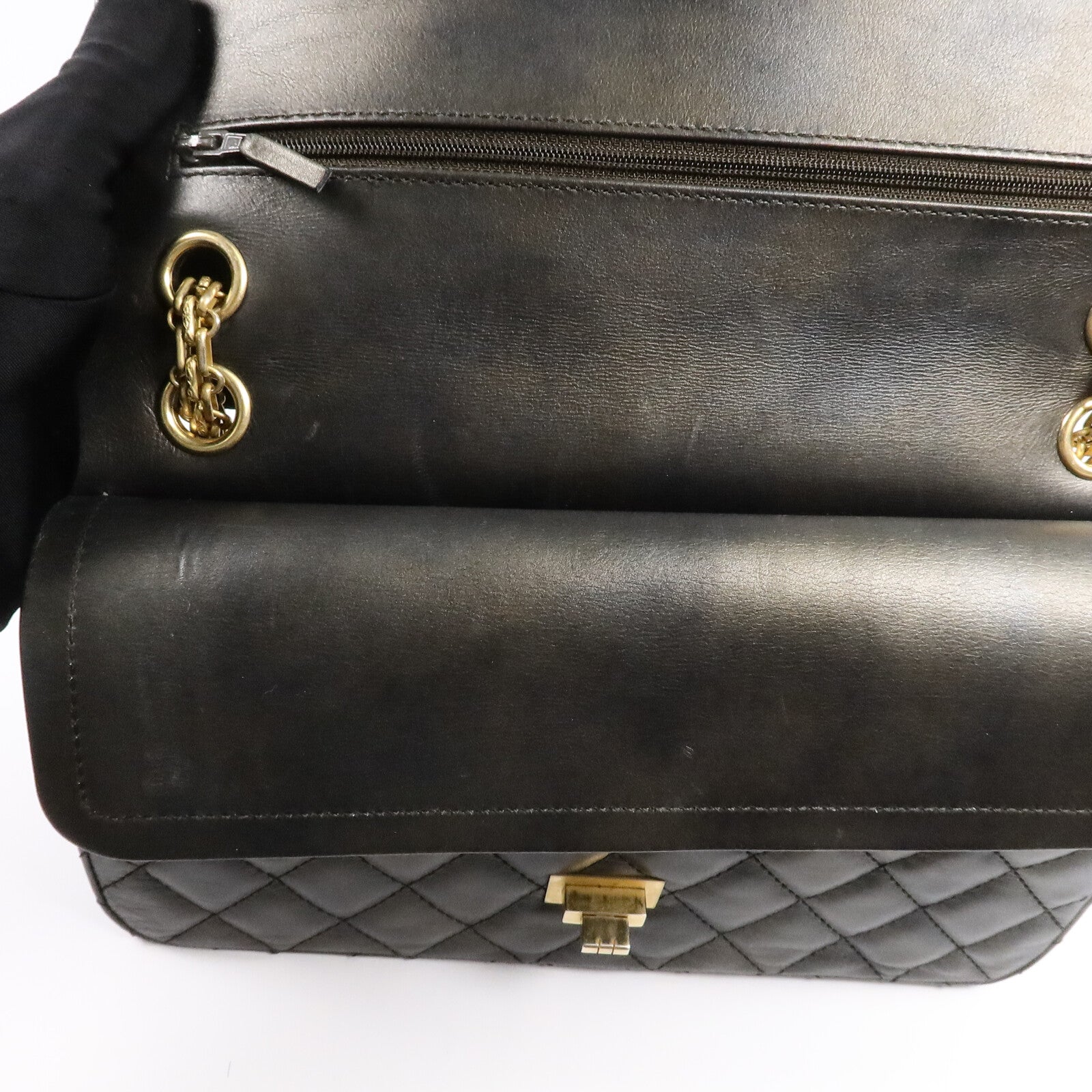 CHANEL 牛皮皮革2.55 Large鏈帶肩背袋