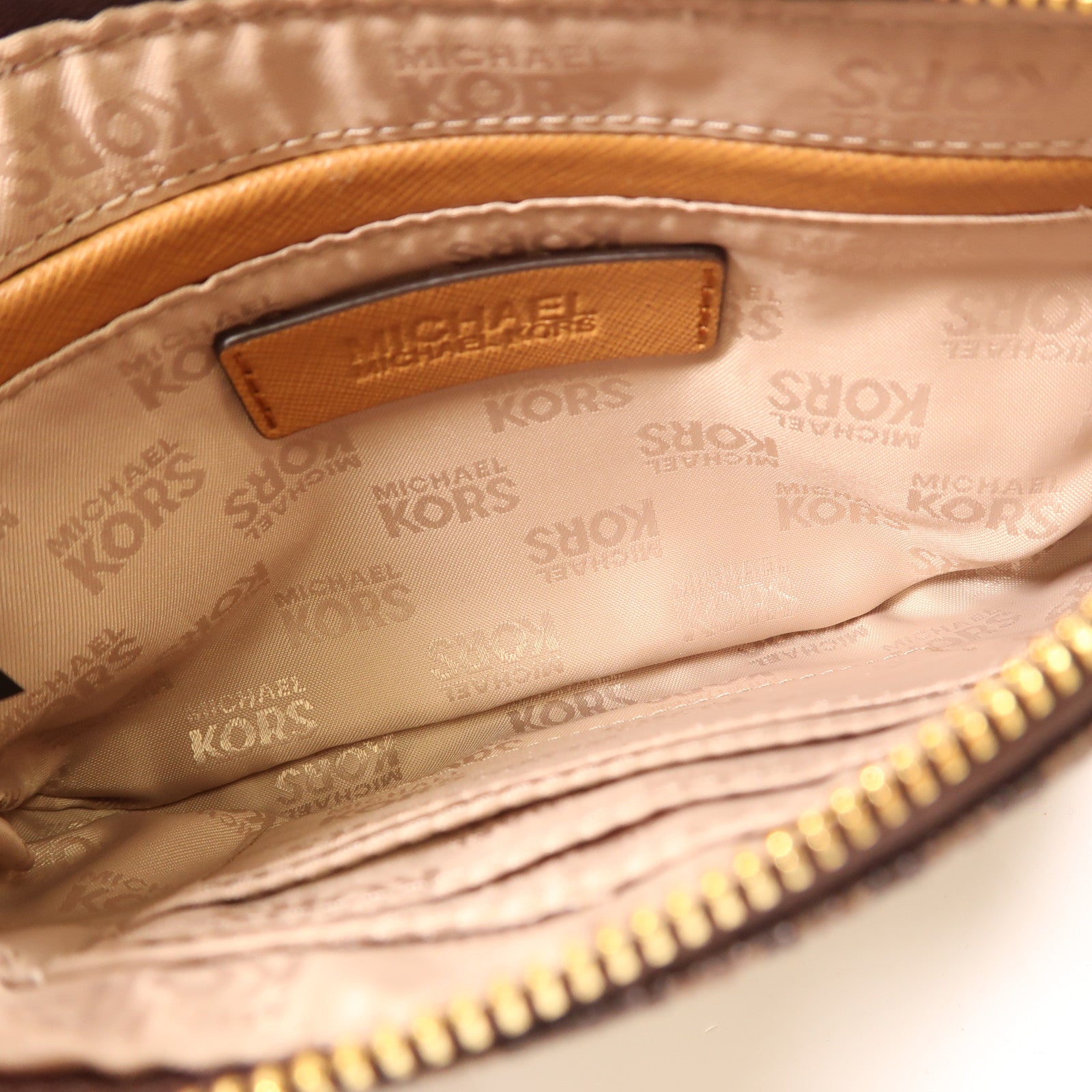 Michael Kors 塗層帆布Handbag金扣手挽袋棕色