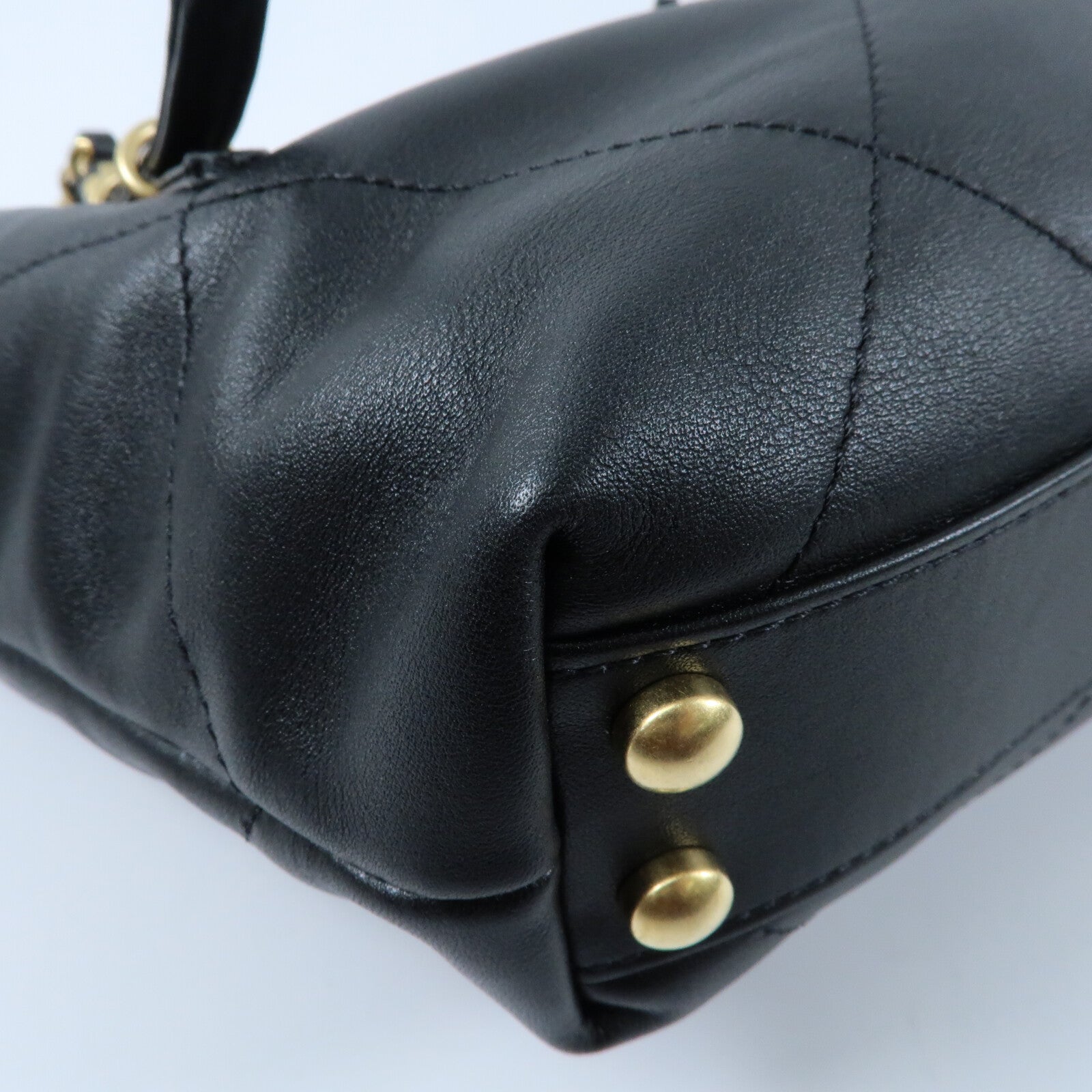CHANEL 【激減優惠】牛皮皮革Small Chain Tote金扣鏈帶手挽袋