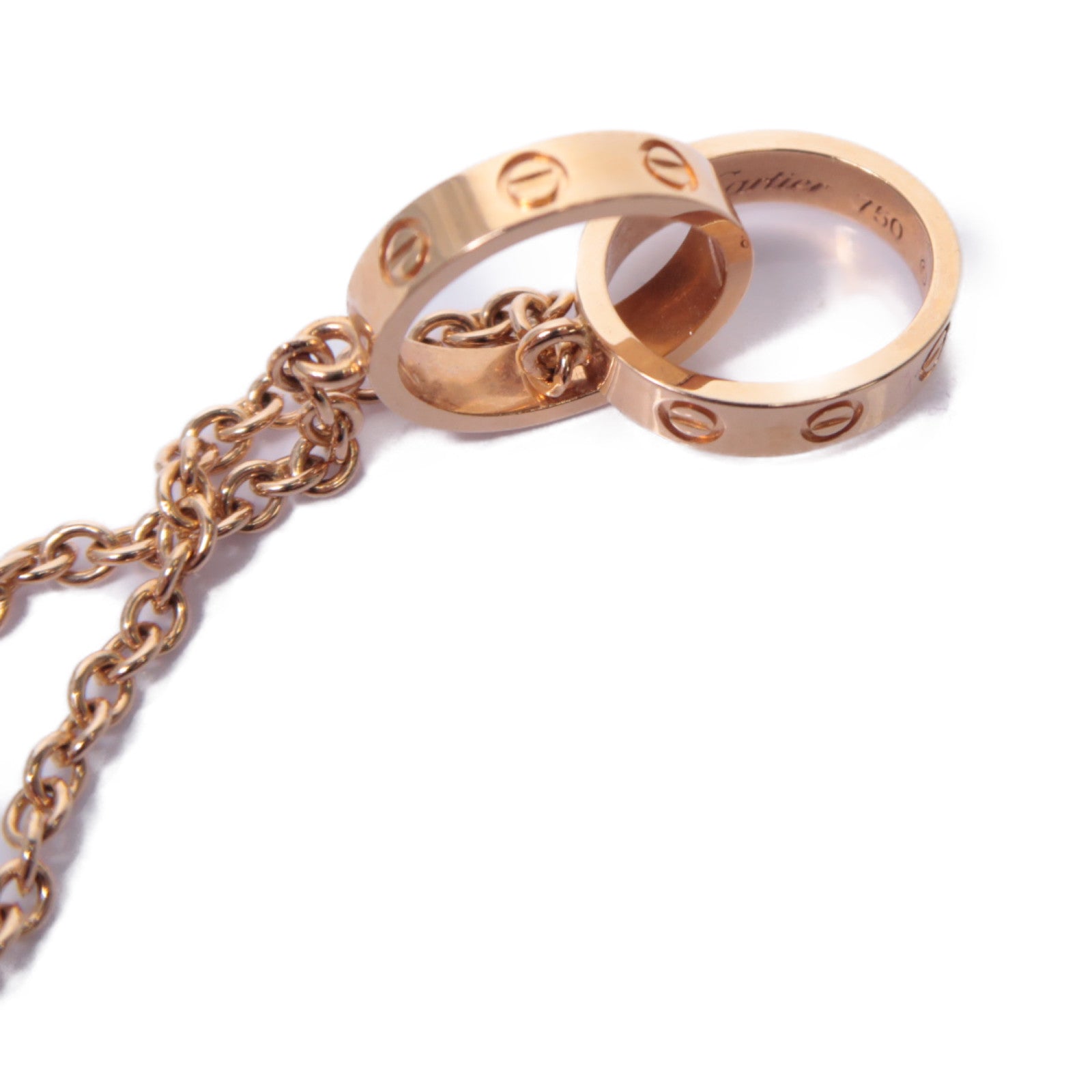 CARTIER 18K玫瑰金Baby Love Necklace項鍊