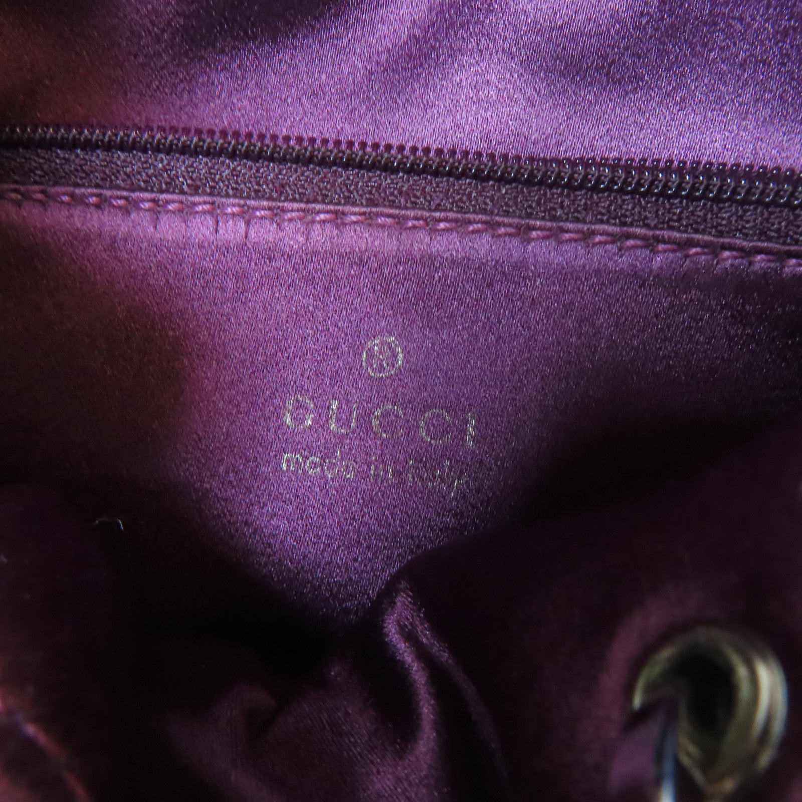 GUCCI 天鵝絨Hand Bag銀扣手挽袋紫色