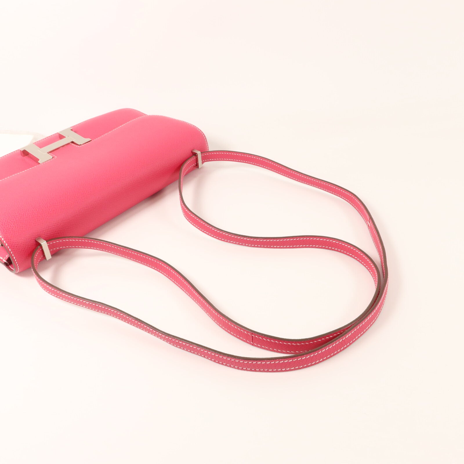HERMES Epsom皮革Constance Elan肩背袋Rose Tyrien