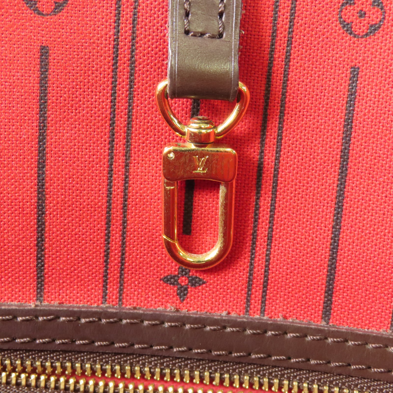 LOUIS VUITTON Damier Neverfull GM金扣手挽袋