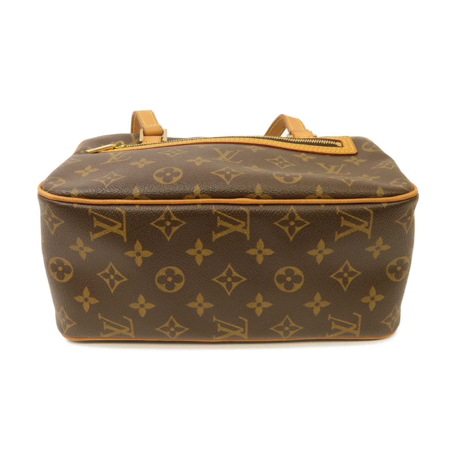 LOUIS VUITTON Monogram Cite MM金扣肩背袋棕色