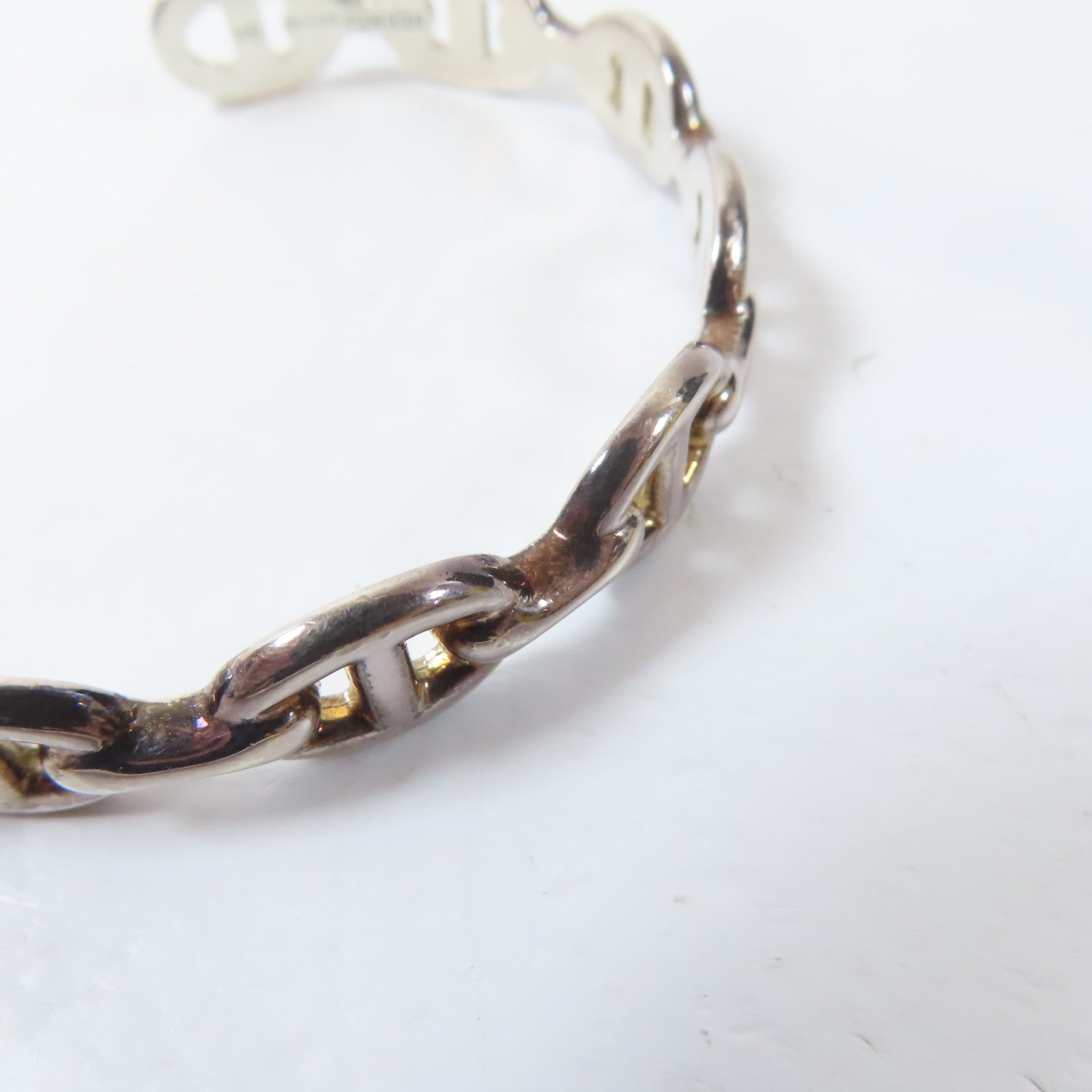 HERMES 925純銀Chaine D'ancre Enchainee Bracelet#16cm